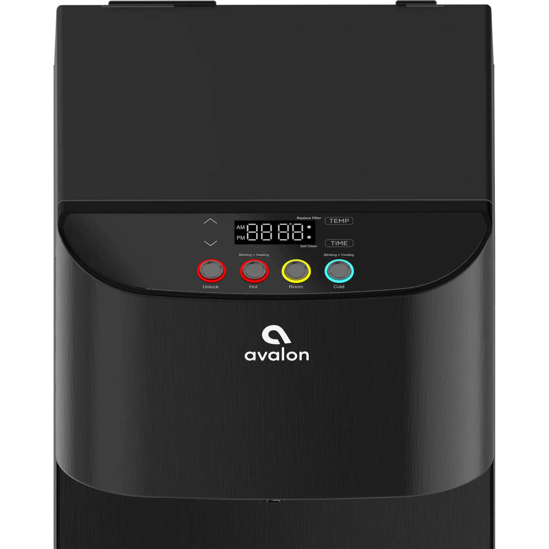 Avalon Electric Bottleless Water Cooler Water Dispenser - 3 Temperatures, Digital Clock with Temperature Control, Self Cleaning, Black Stainless Steel - Image 2