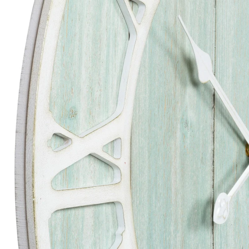 Green Blue Quartz Coastal Wall Clock, Decorative Nautical Wall Clock for Living Room, Bedroom and Home Decor - Image 4