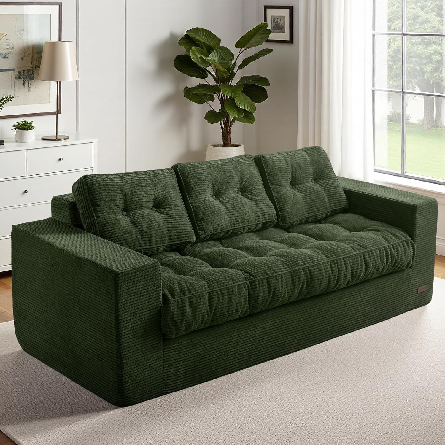 Loveseat Sofa Couch, Upholstered Bean Bag Chair Cloud Seat - Image 17
