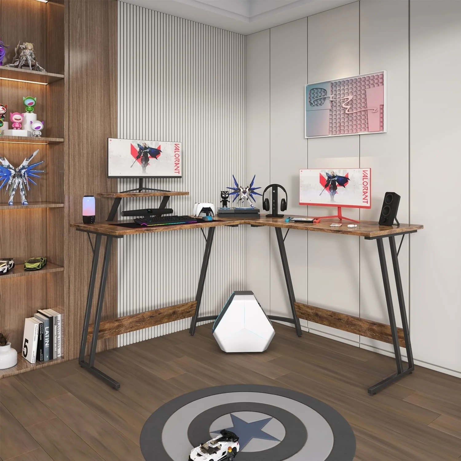 L Shaped Gaming Desk, Corner Computer PC Workstation for Gaming, Home Office and Study - Image 19