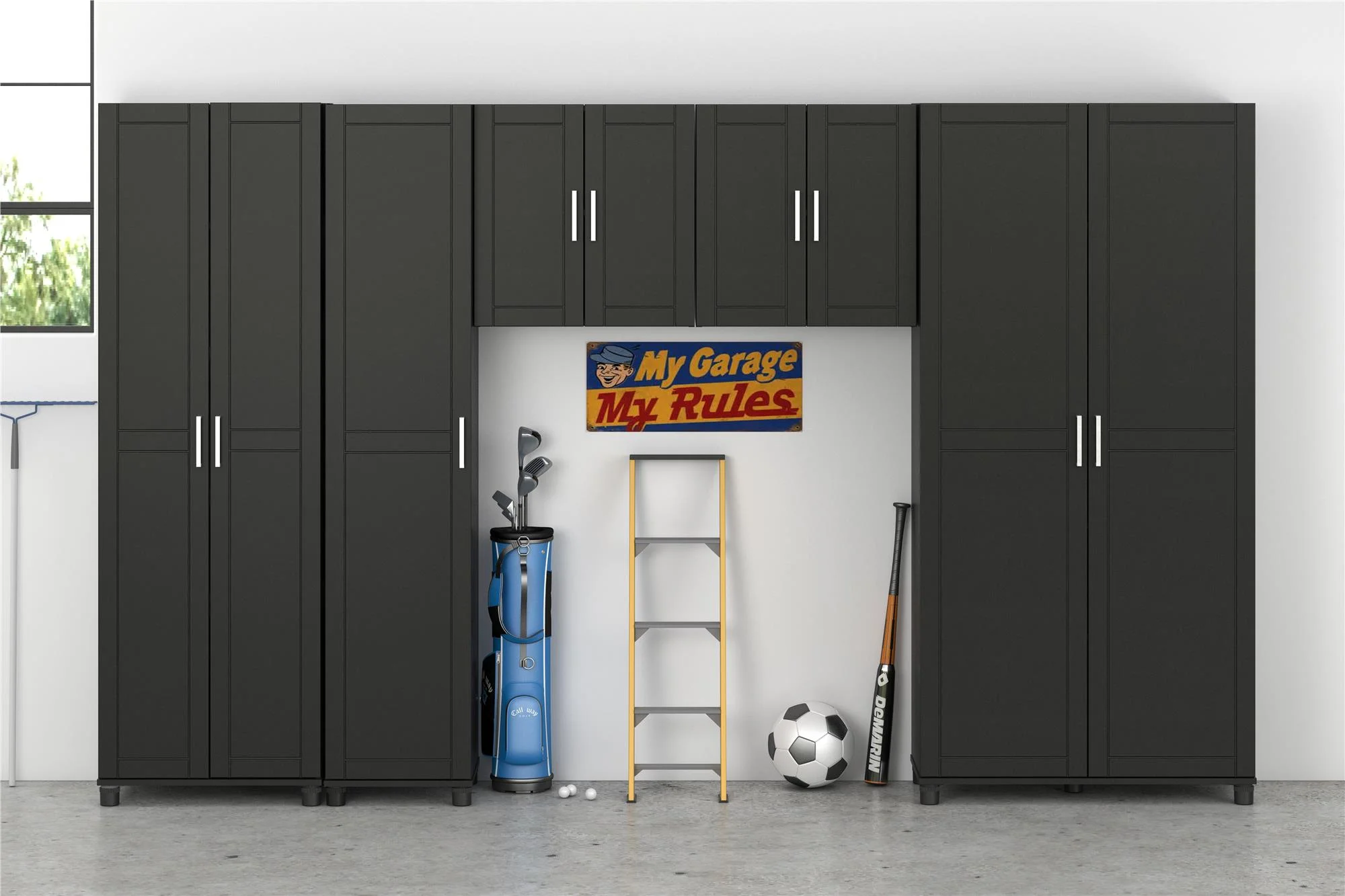 Callahan 36" Utility Storage Cabinet, Black - Image 11