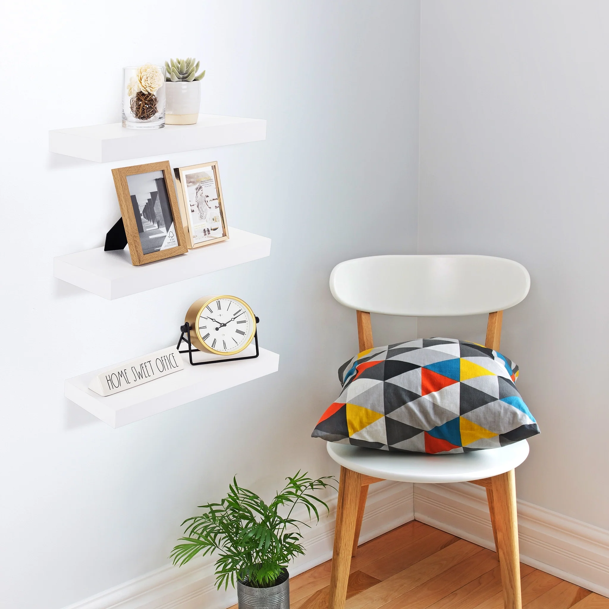 16 Inch Floating Wall Shelves, 3 Pack Farmhouse Hanging Display and Storage Shelves - Image 3