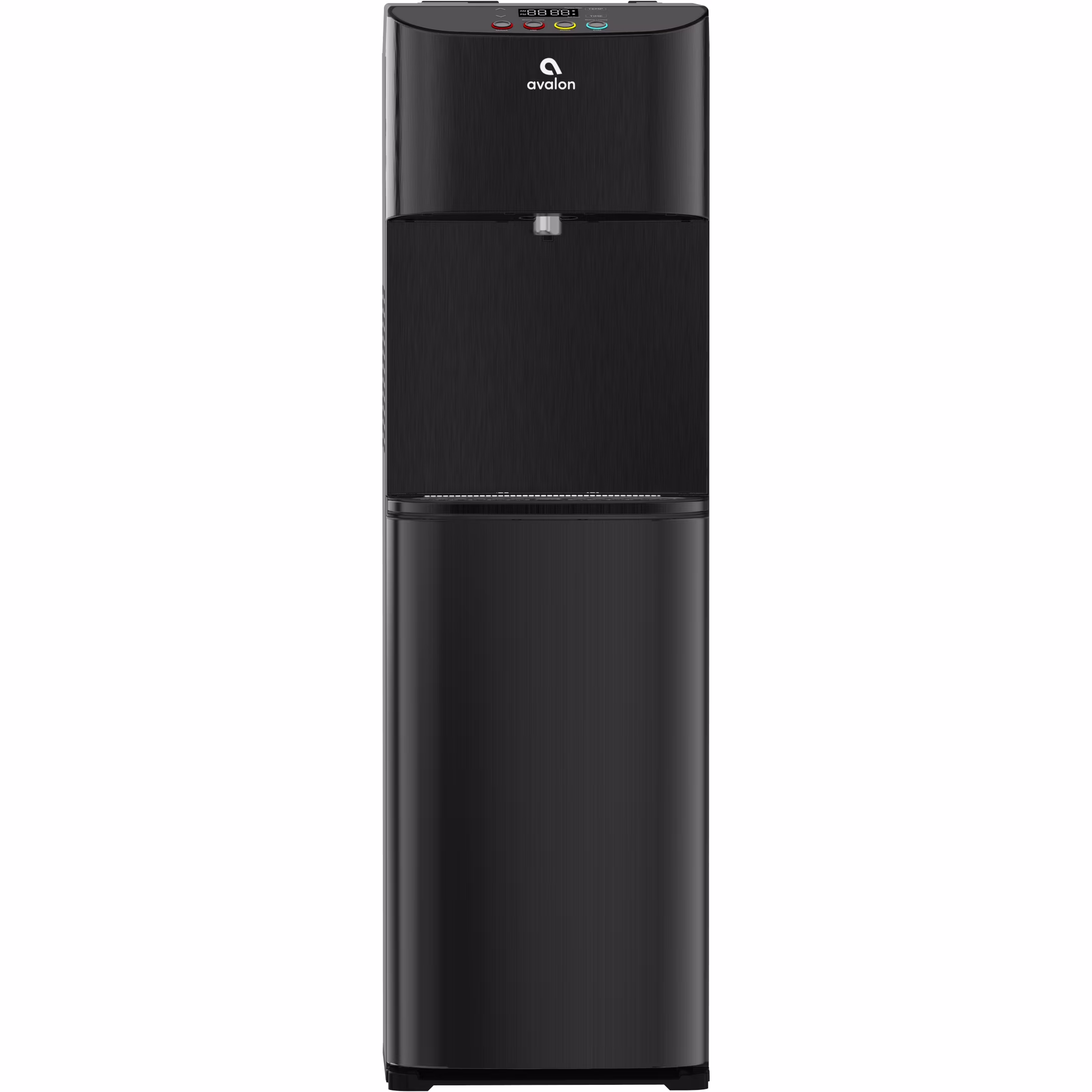 Avalon Electric Bottleless Water Cooler Water Dispenser - 3 Temperatures, Digital Clock with Temperature Control, Self Cleaning, Black Stainless Steel