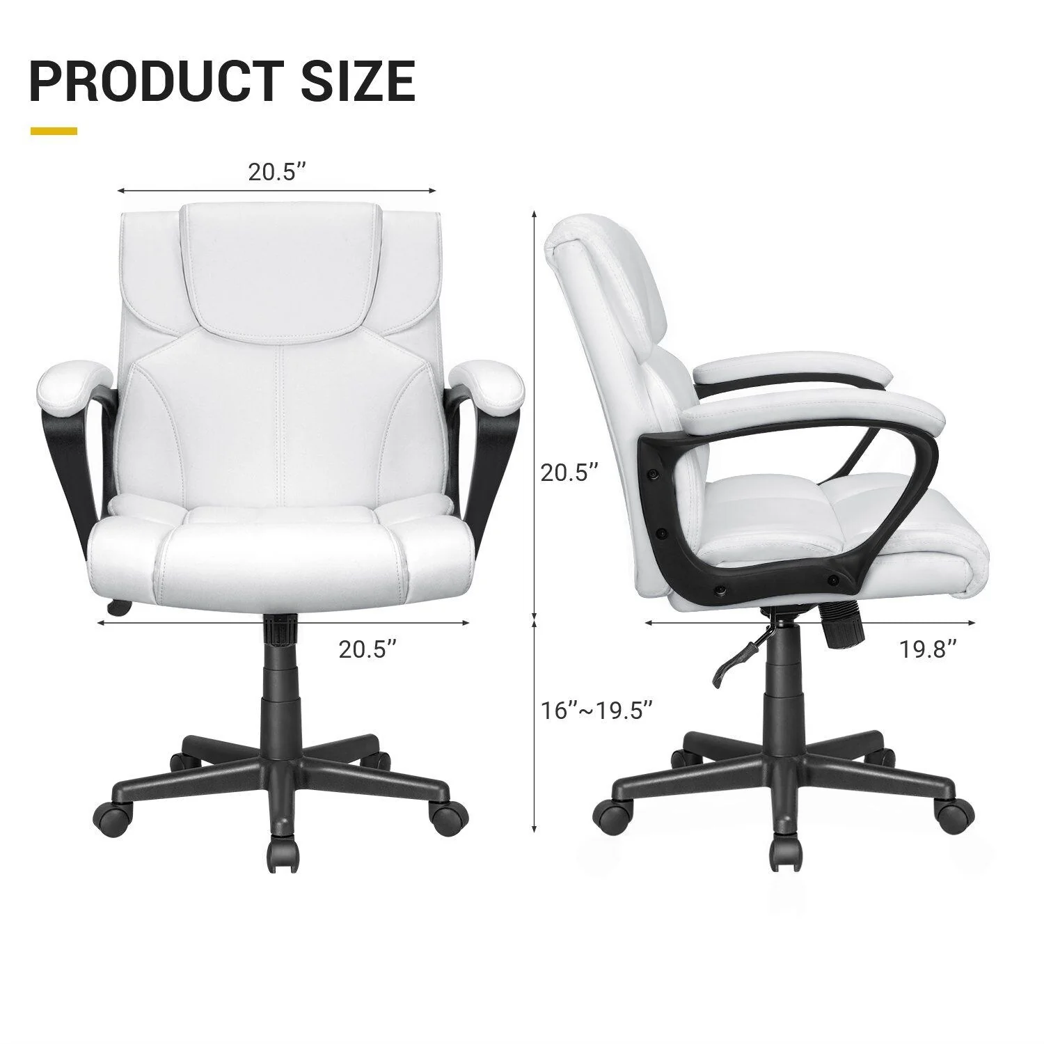 Mid Back Office Chair, Ergonomic Swivel Computer Task Chair for Home Office, Work and Study - Image 21
