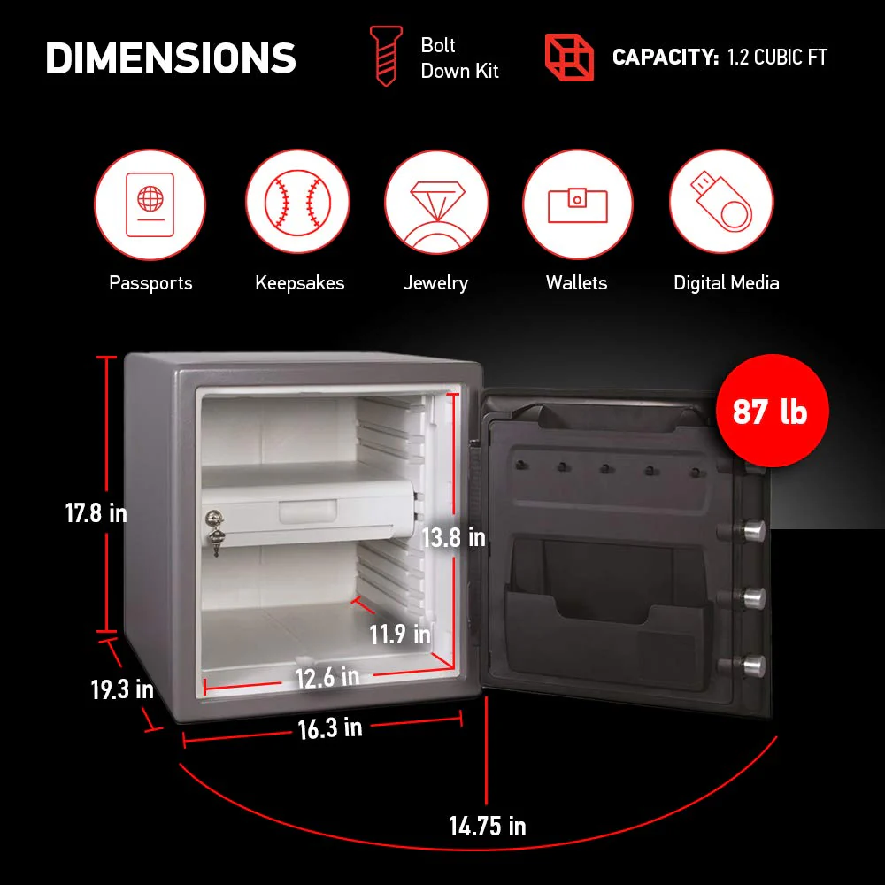 Digital Safe Box, Waterproof and Fireproof Alloy Steel Security Safe for Home and Office - Image 8