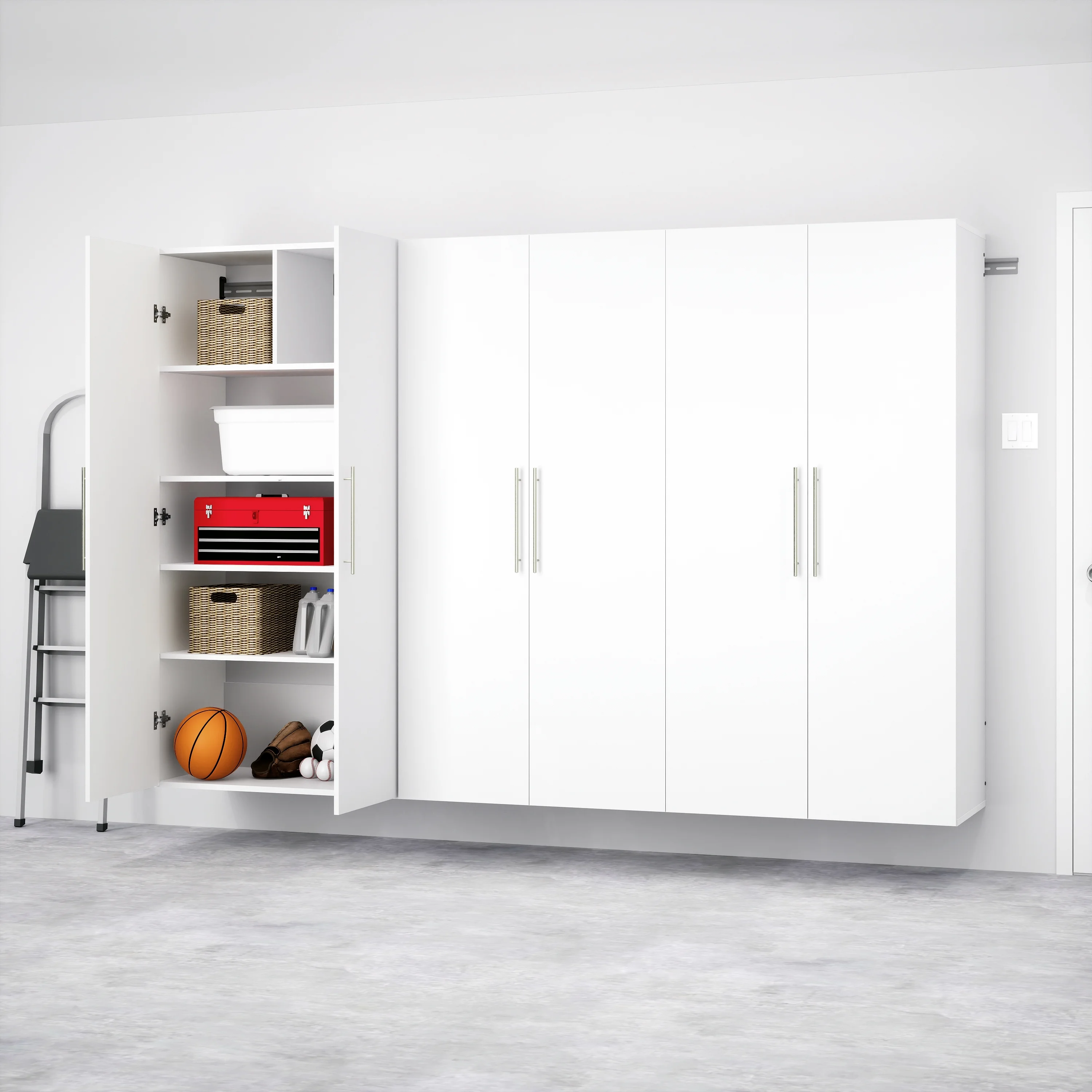 Prepac 3-Piece Extra Large HangUps Storage Cabinet Set, Light Gray - Image 13