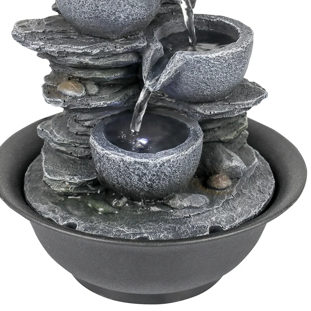 4-Tier Indoor Water Fountain, Relaxing Waterfall Feature for Home, Living Room and Bedroom Decor - Image 10