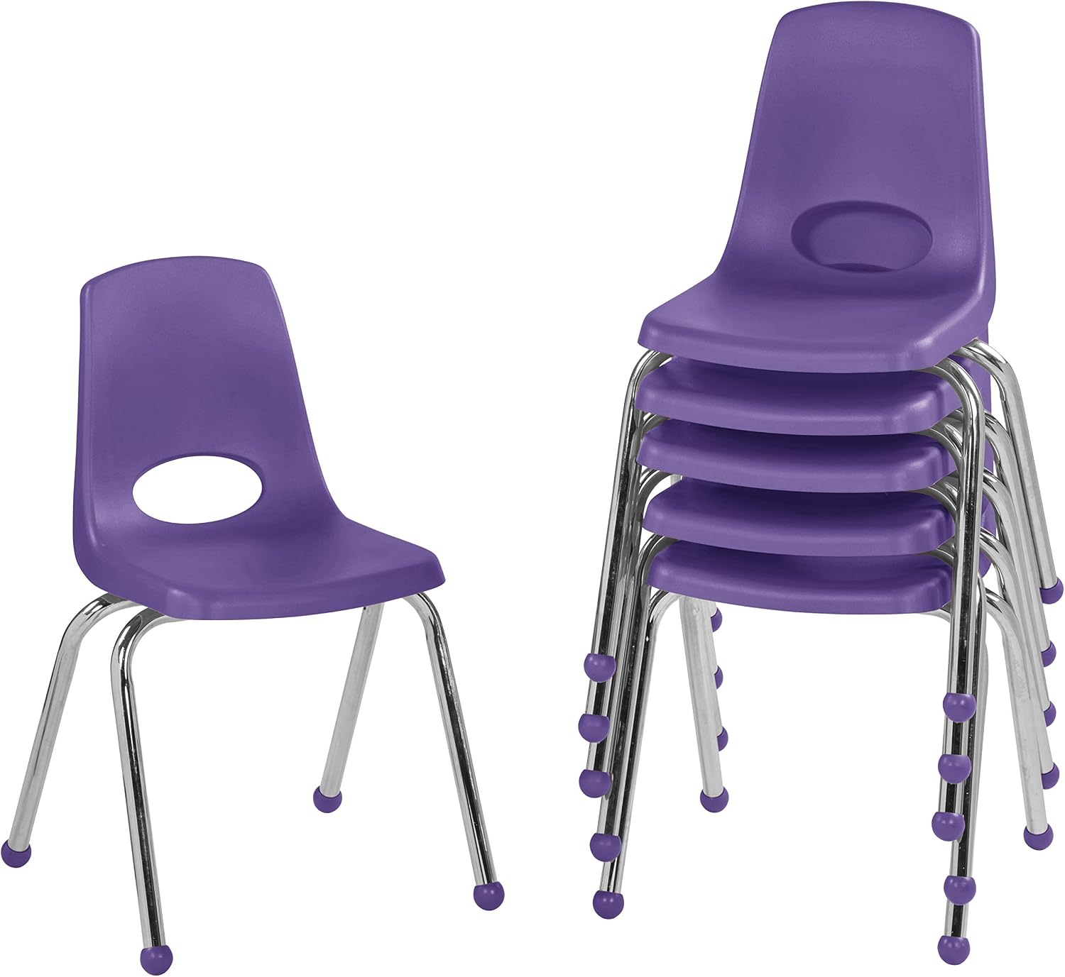 10" School Stack Chair with Swivel Glides, Purple, 6-Pack - Image 32