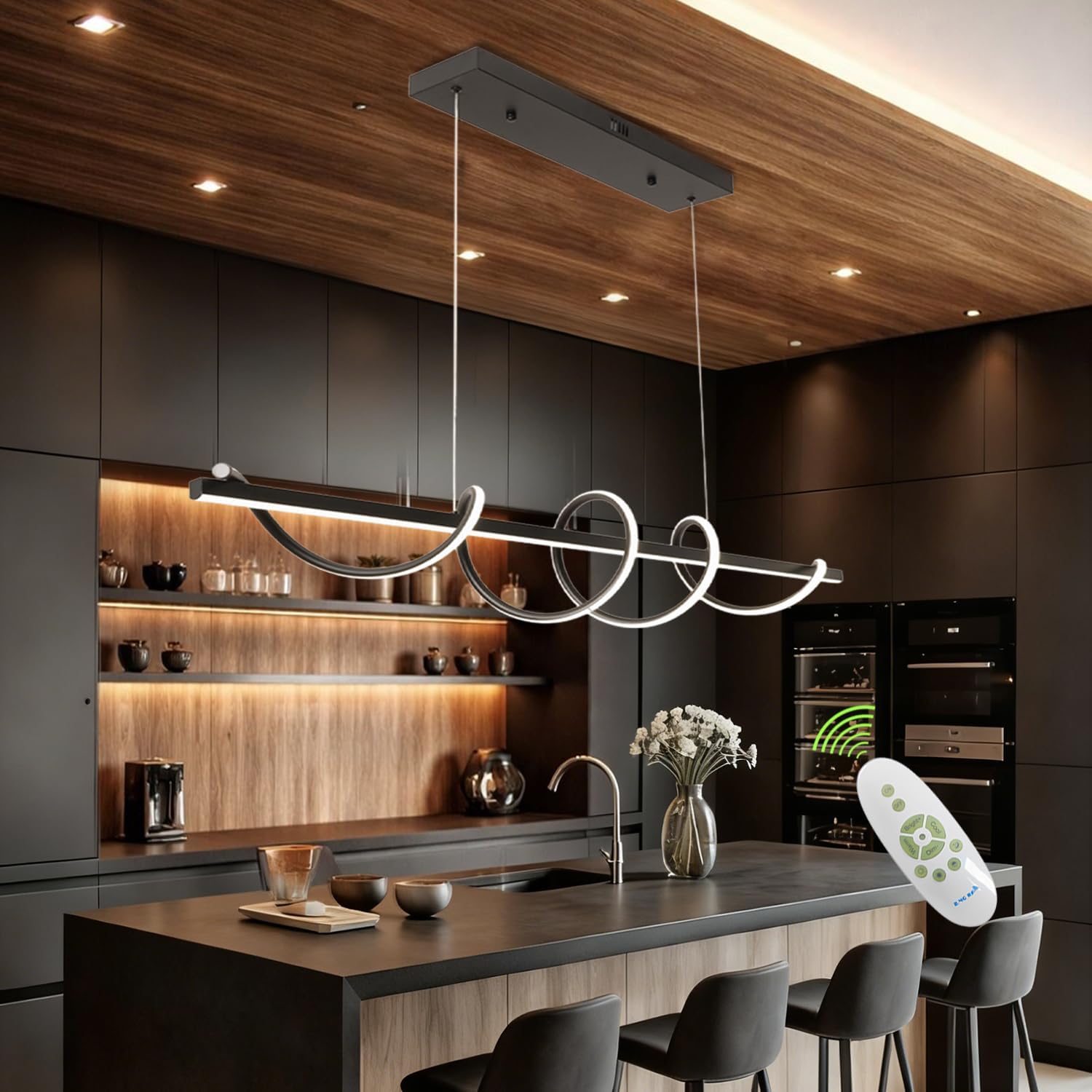 Minimalist Dimmable LED Pendant Chandelier with Remote Control - Image 18