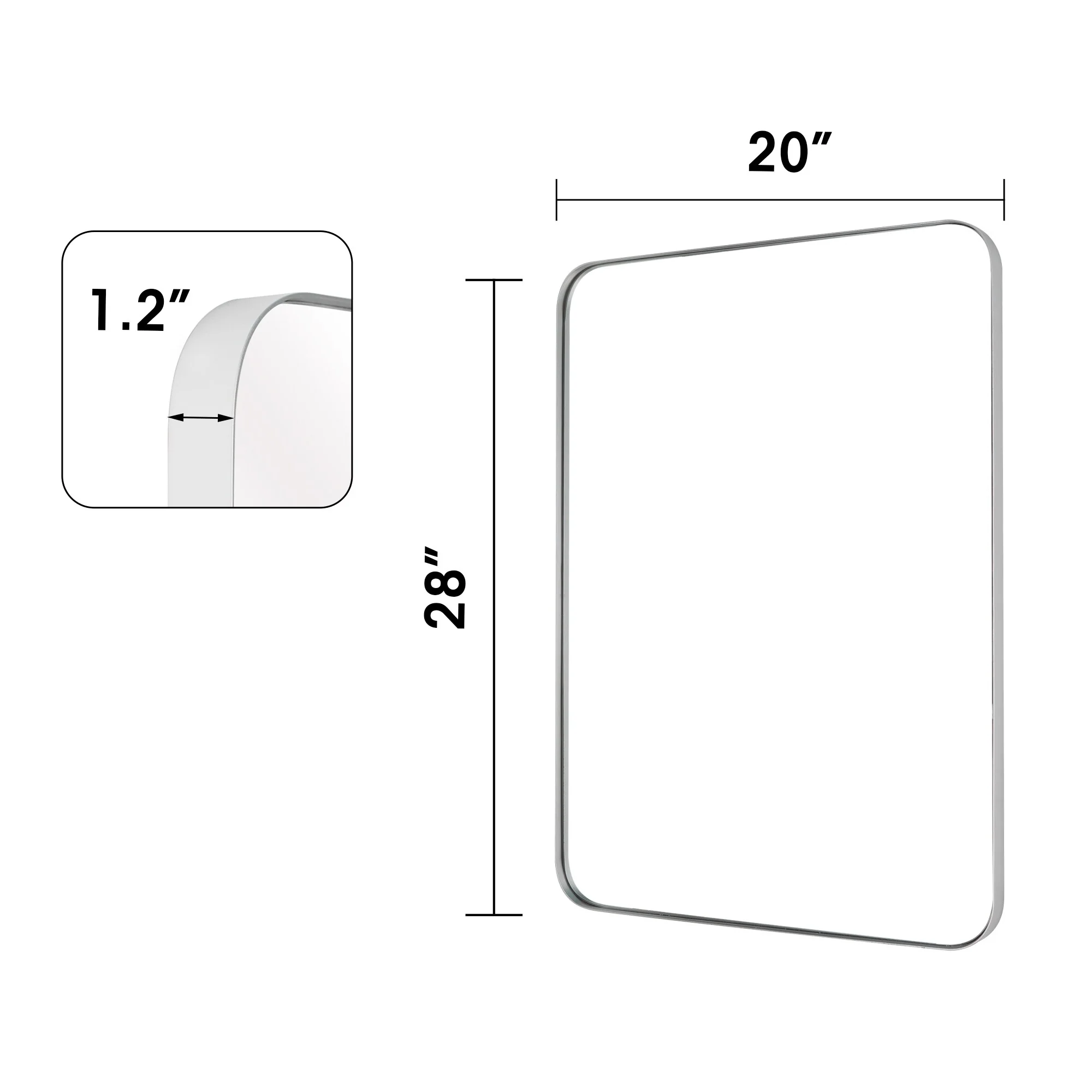 Wall Mirror Vanity Mirror, Bathroom Mirror with Rounded Corners, 1 Piece - Image 58