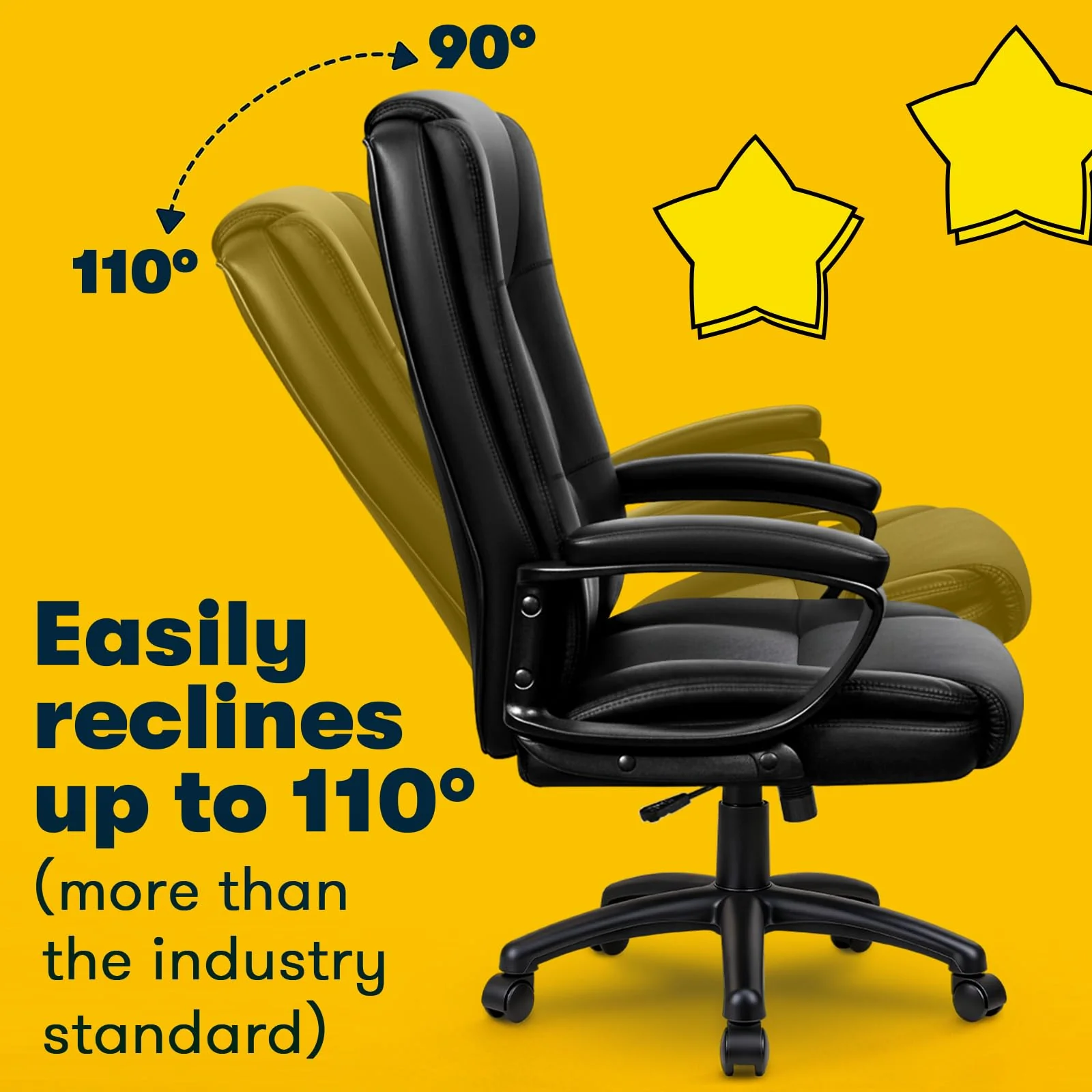 Big and Tall Home Office Chair, Heavy Duty Ergonomic Computer Desk Chair for Home and Work - Image 4