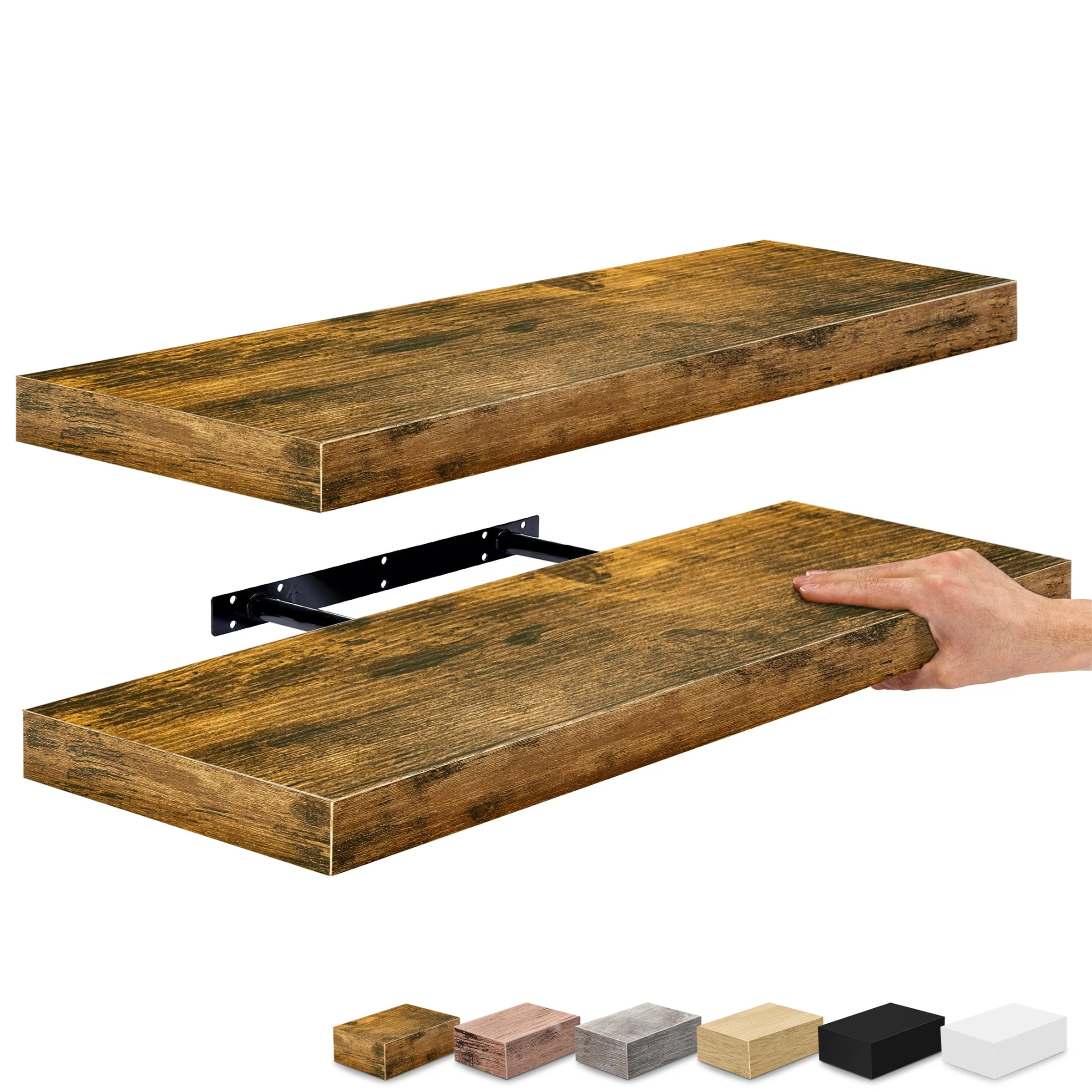 24 Inch Extra Long Floating Wall Shelf, Wall Mounted Display and Storage Shelf for Home Decor - Image 16