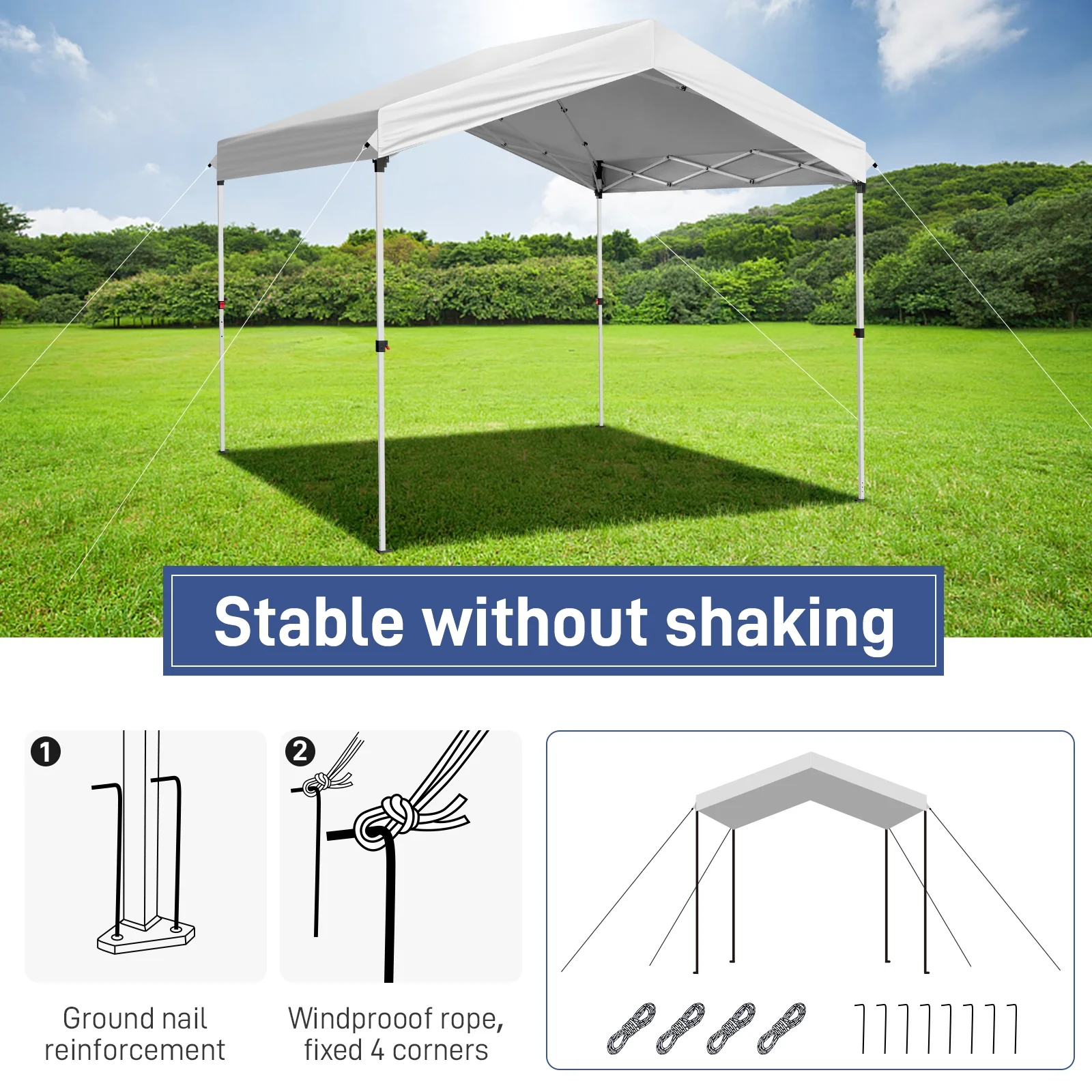 Ktaxon 10' x 10' Pop Up Canopy Tent EZ Up Canopy Tent for Outdoor Event,Car Shelter,Patio Activity - Image 4
