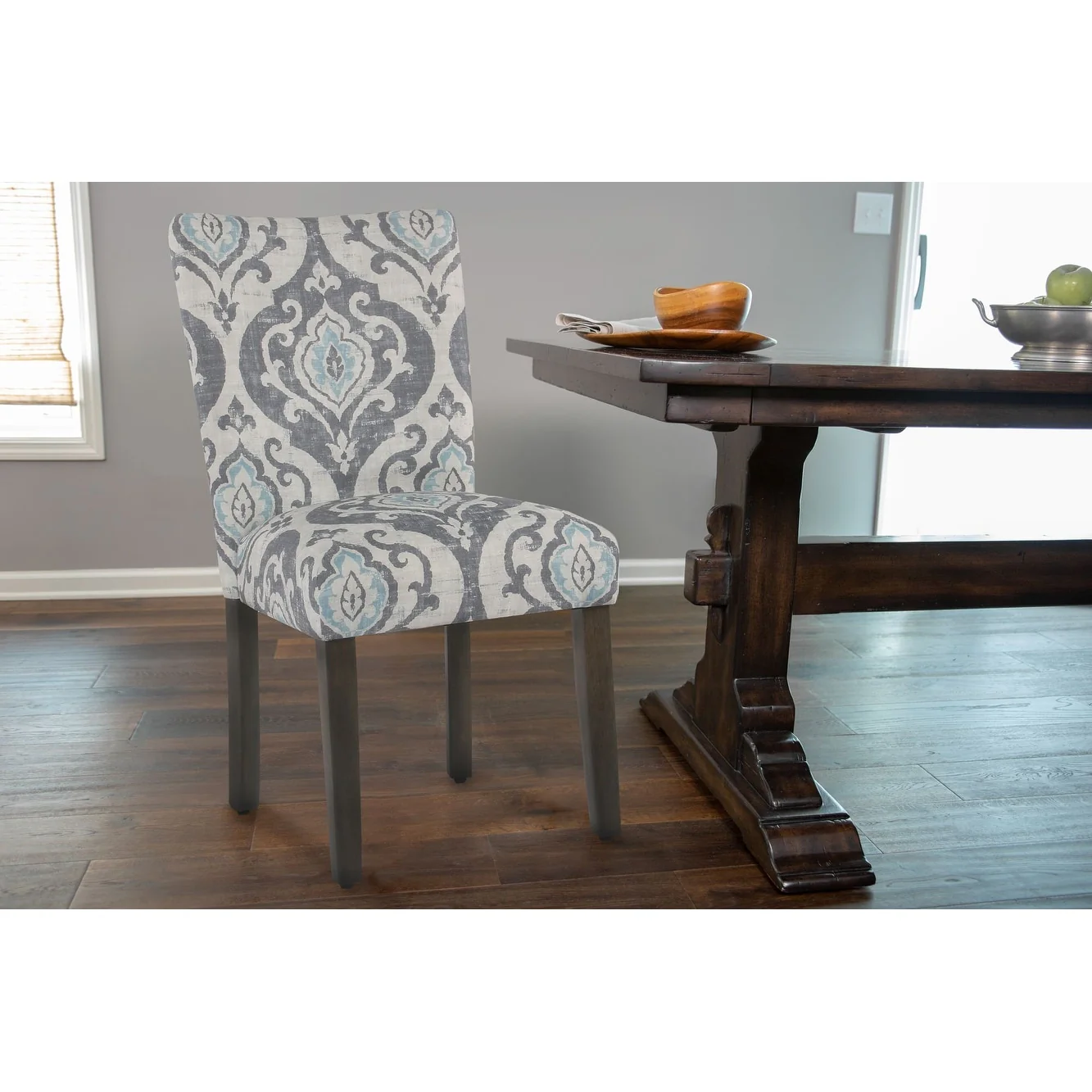 Set of 2 Upholstered Medallion Dining Chairs, Comfortable Parsons Style Chairs for Kitchen and Dining Room - Image 7