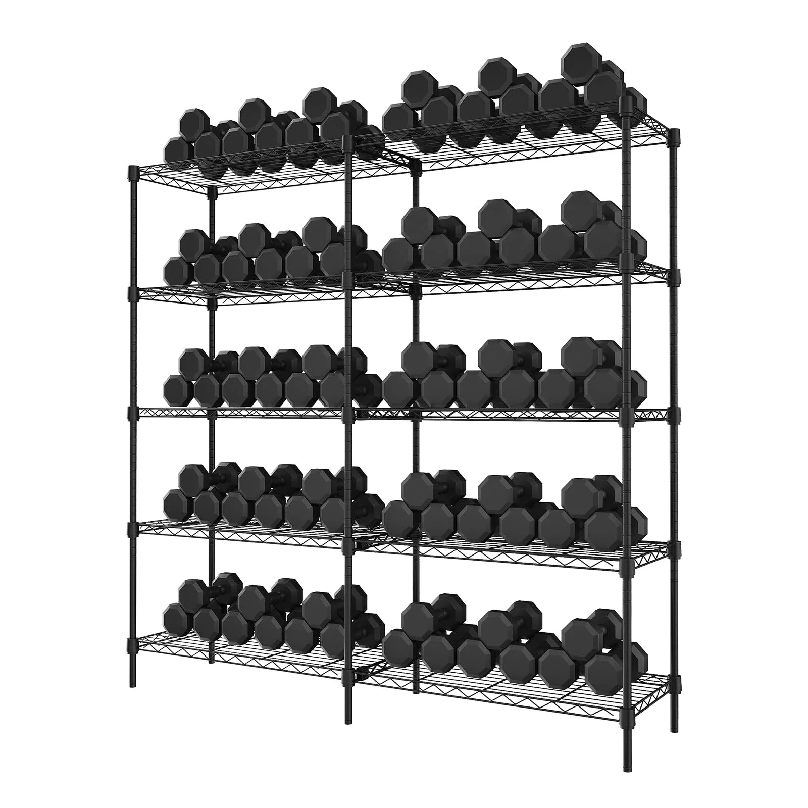 TROPOW 5 Tier Wire Shelving Garage Shelving Heavy Duty Adjustable Garage Shelves, Storage Rack for Storage Warehouse Pantry Closet, Basement Pantry Utility Storage Shelves, 59" W X59 H X 13.8" D - Image 5