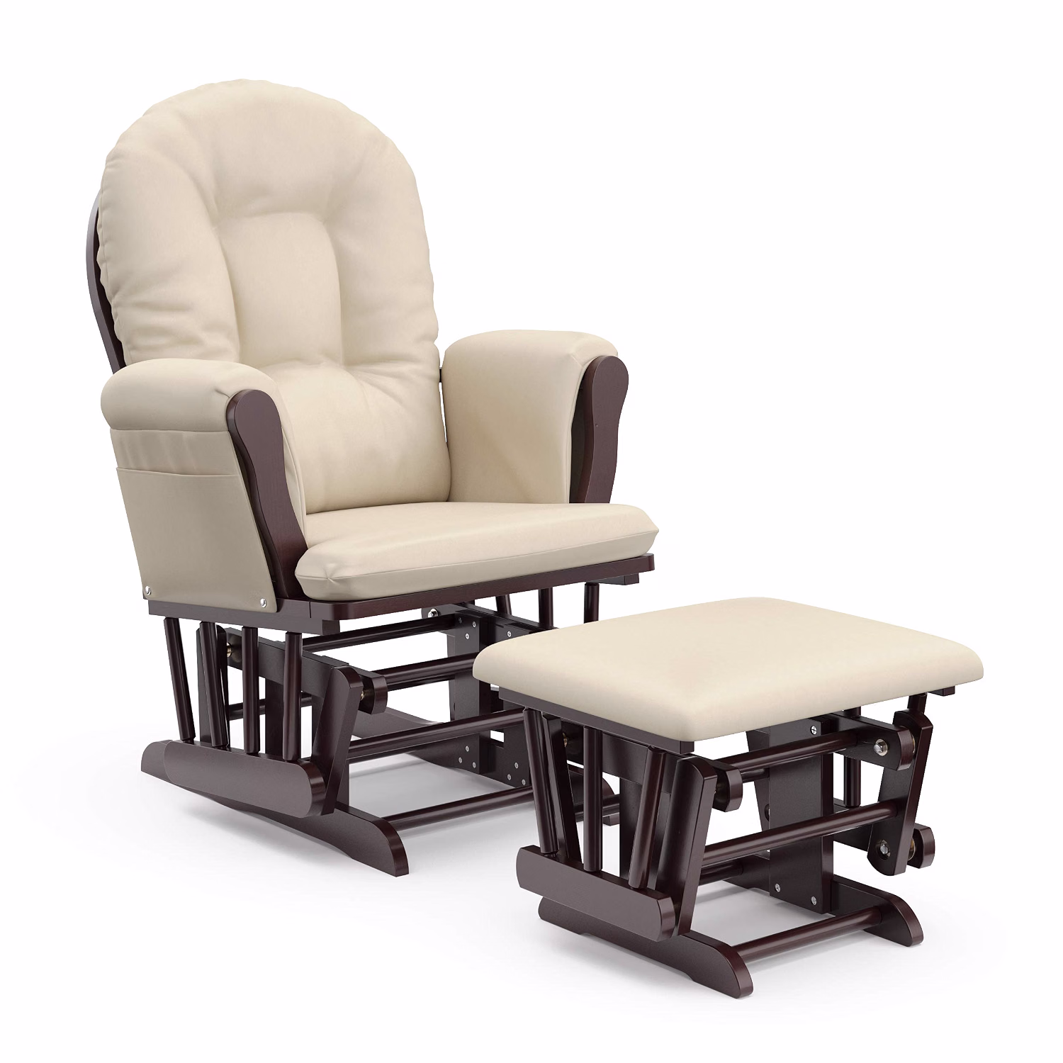 Premium Hoop Glider & Ottoman, Espresso/Gray - Image 4