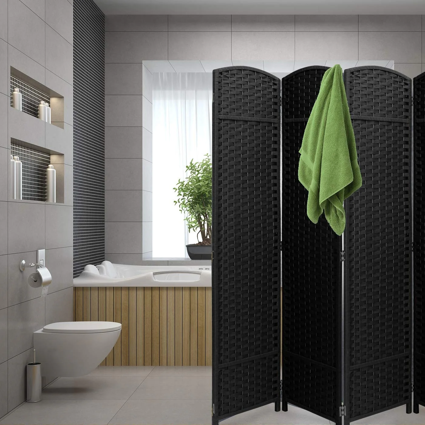 Tall Folding Room Divider Screen, Portable Privacy Partition Wall Panel for Bedroom, Living Room and Office - Image 9