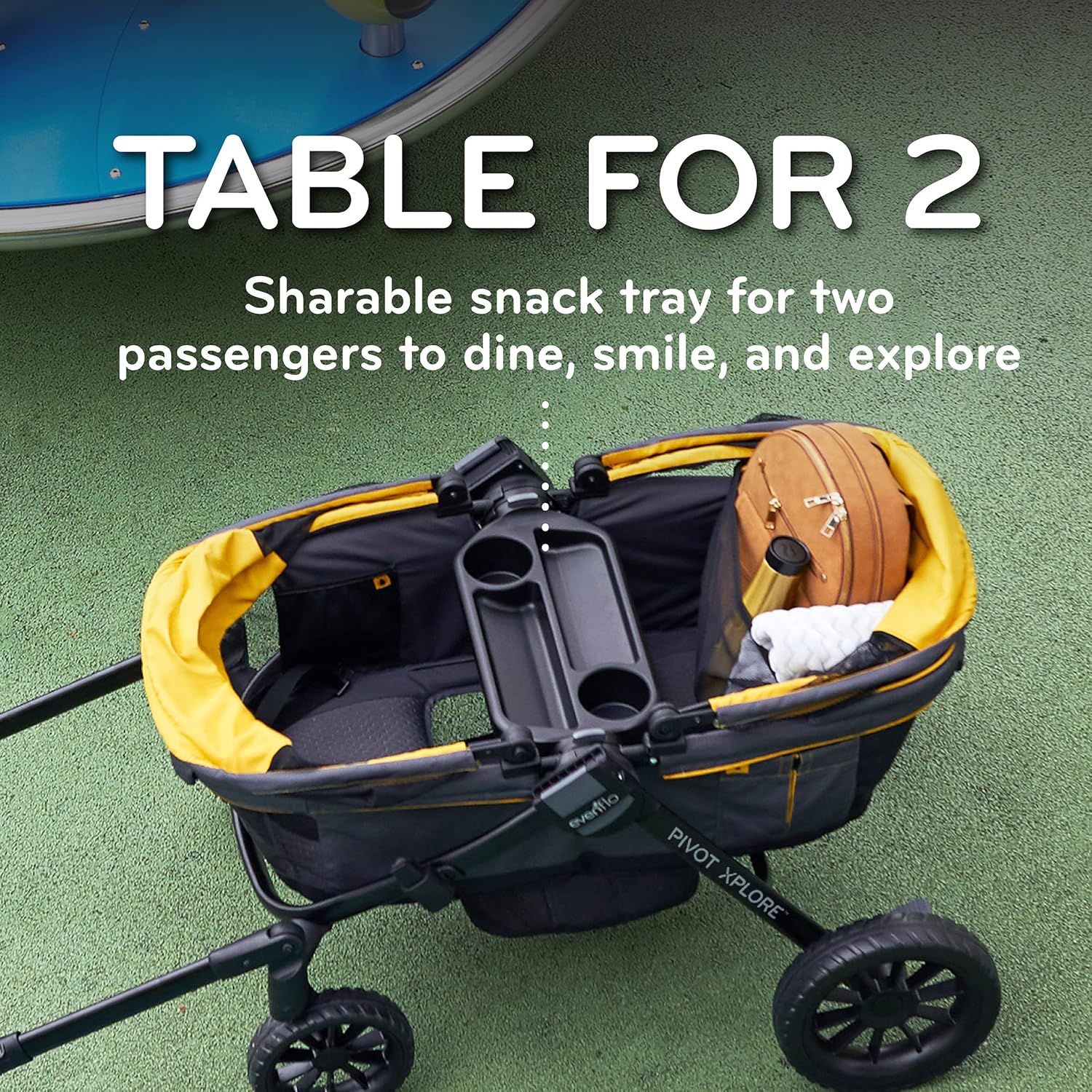 2-in-1 All-Terrain Baby Stroller Wagon with Canopy and Storage - Gray - Image 12