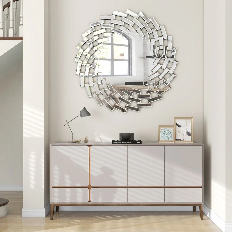 Round Sunburst Wall Mirror, Decorative Accent Mirror for Living Room, Bedroom and Entryway Home Decor - Image 22