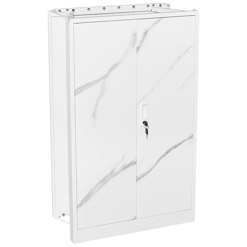 Metal Storage Cabinet with Locking Doors and Adjustable Shelf, Folding Filing Storage Cabinet, Rolling Storage Locker Cabinet for Home Office,School,Garage, White - Image 18