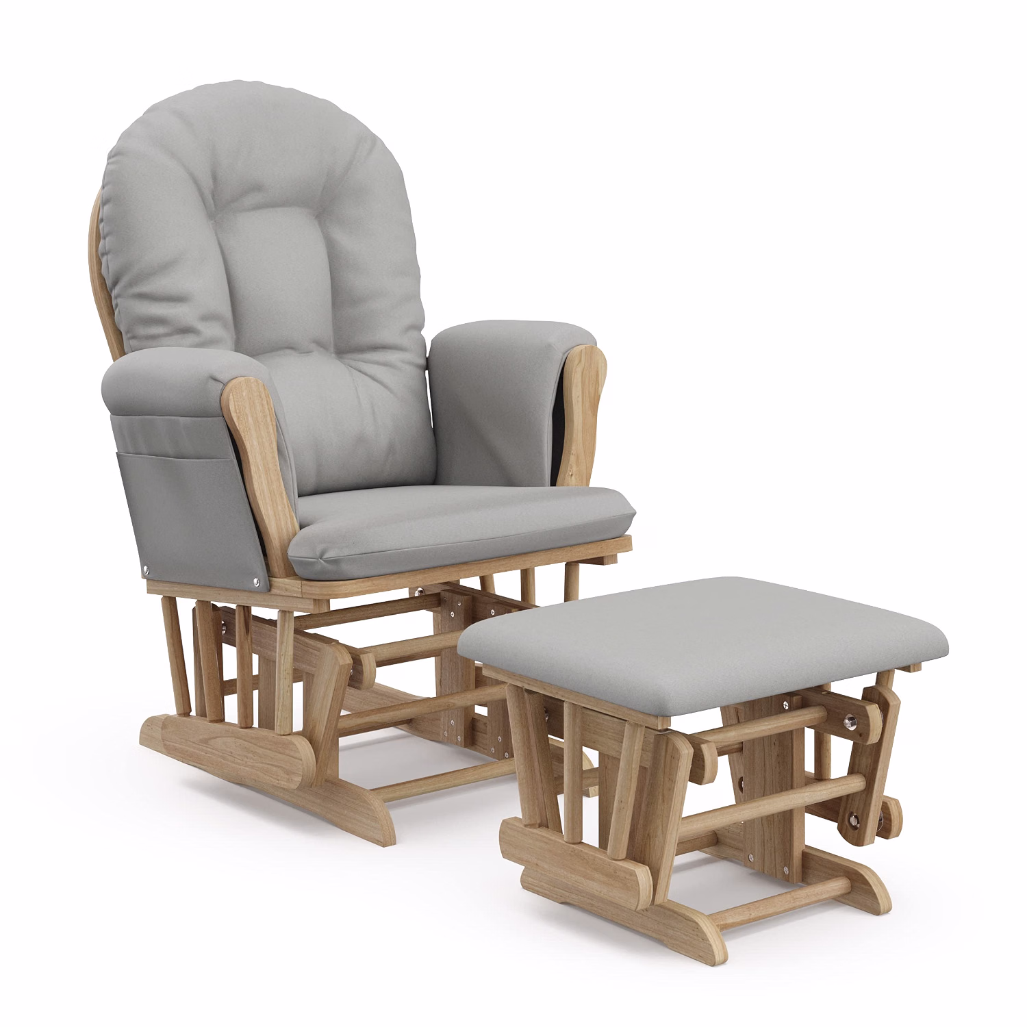 Premium Hoop Glider & Ottoman, Espresso/Gray - Image 15