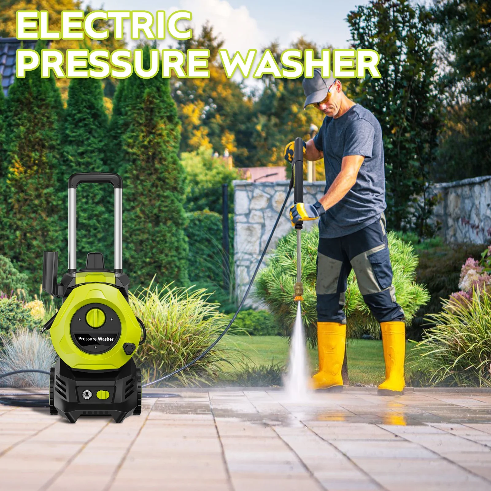 Electric Pressure Washer 4800PSIMax 2.9GPM Pressure Washer with 25 Ft Hose, 16.4 Ft Power Cord, Soap Tank Car Wash Machine Blue Ideal Cleaning for pool, Car, Patio - Image 13