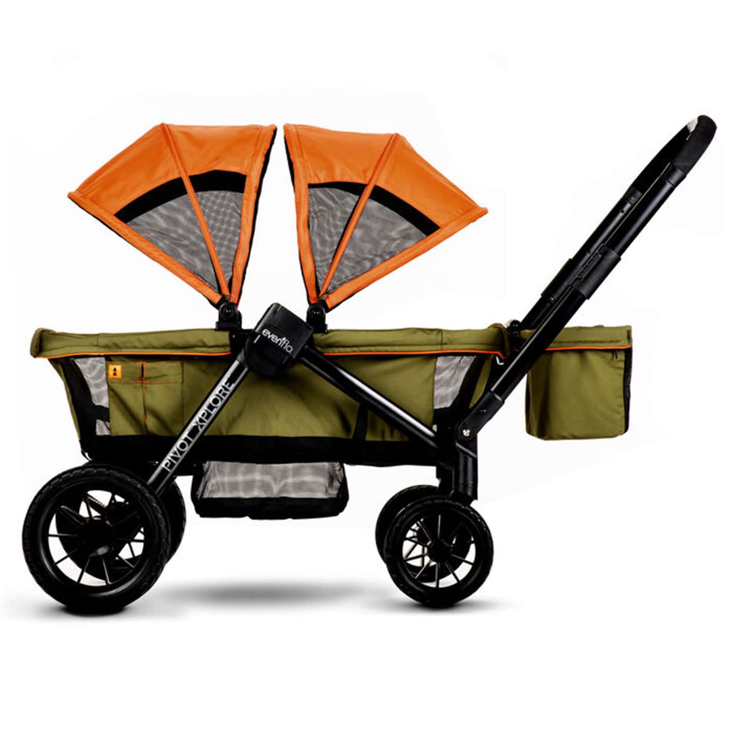 2-in-1 All-Terrain Baby Stroller Wagon with Canopy and Storage - Gray - Image 34