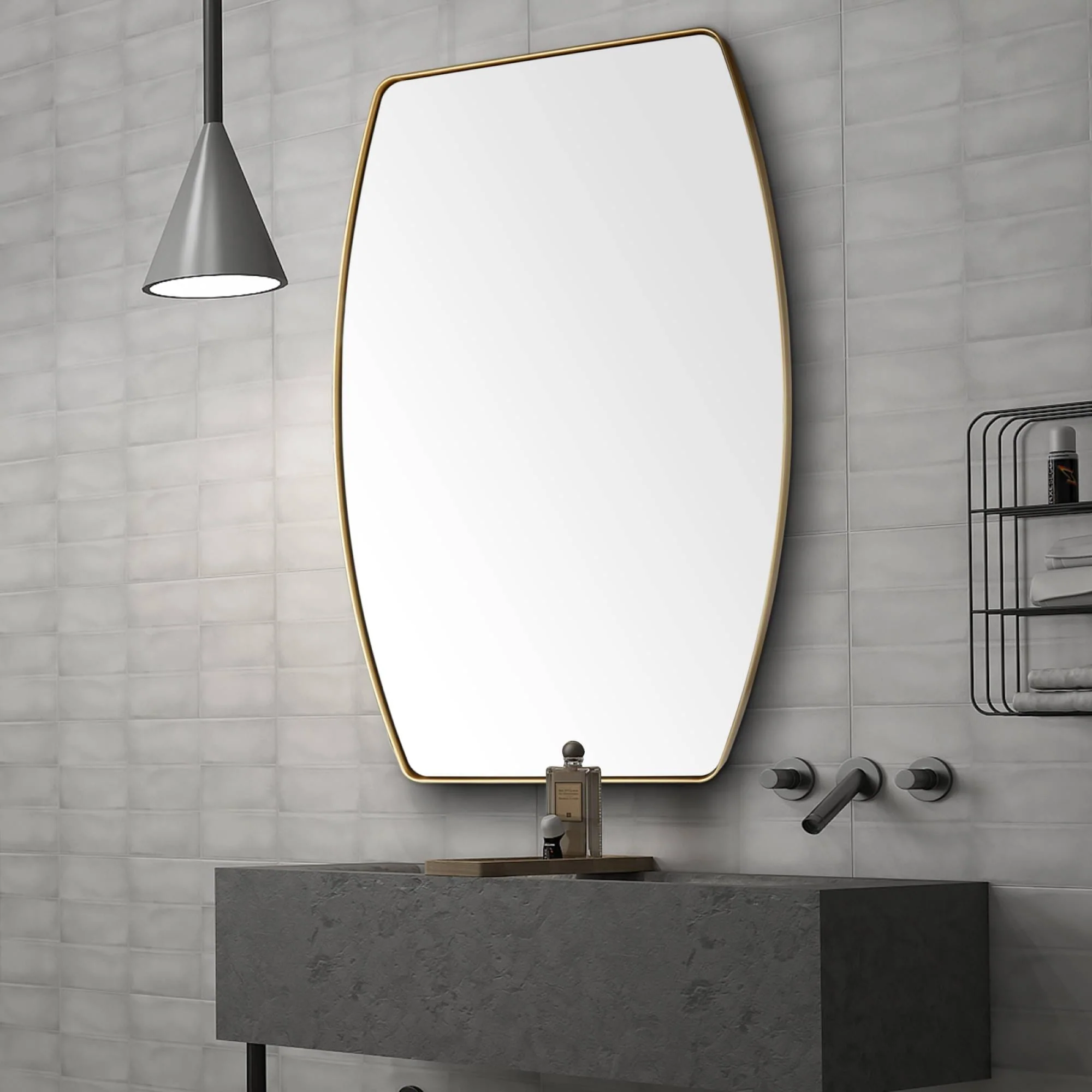 Modern Oblong Metal Wall Mirror, Decorative Elongated Hanging Mirror for Living Room, Bedroom and Entryway - Image 39