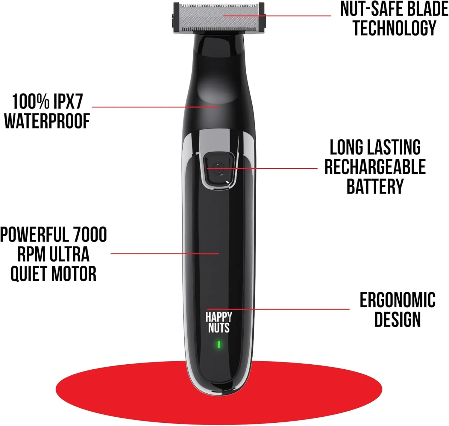 Men's Electric Body Hair Trimmer, Rechargeable Waterproof Cordless Personal Grooming Shaver - Image 2