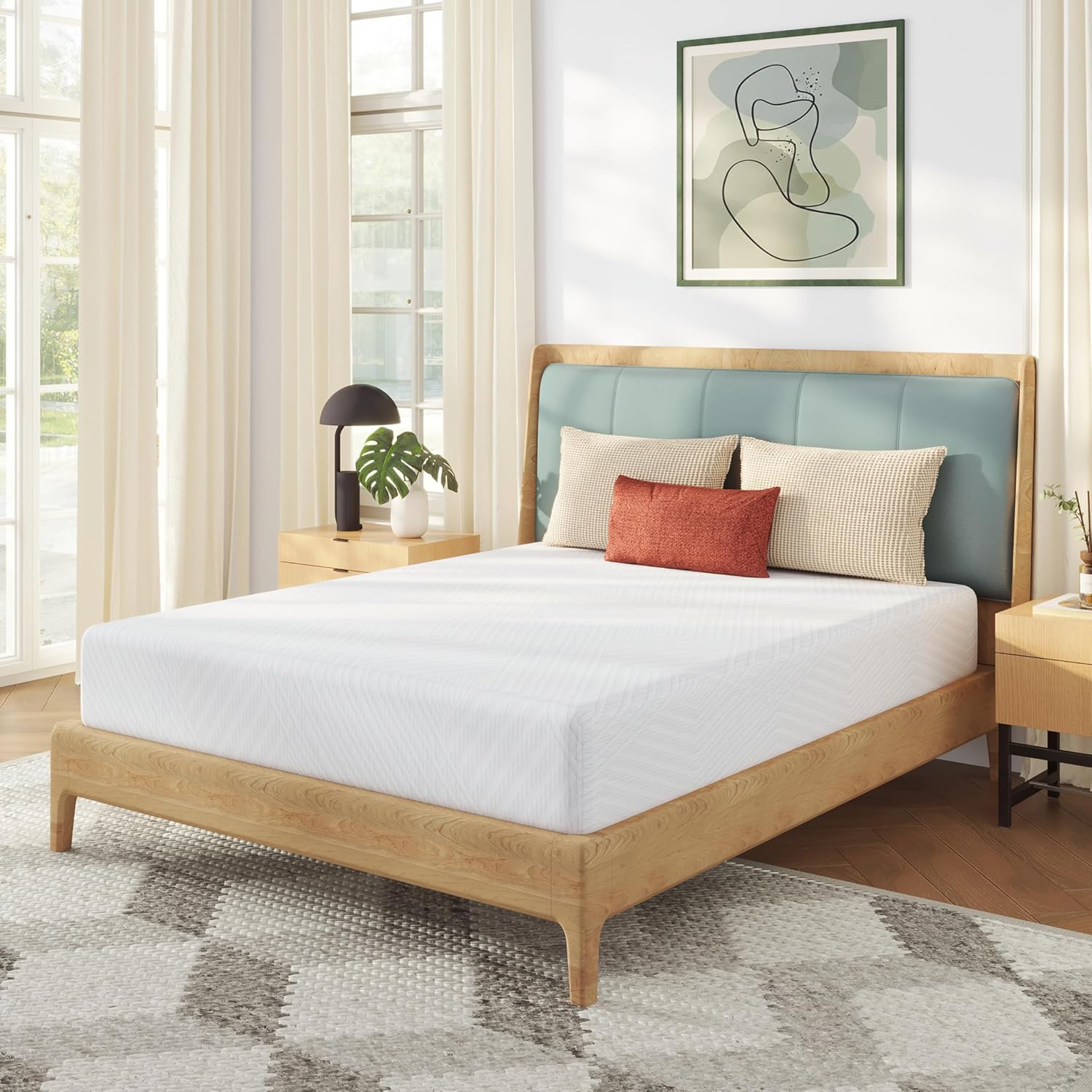 8 Inch Twin Mattress for Kids Green Tea Memory Foam Medium Firm