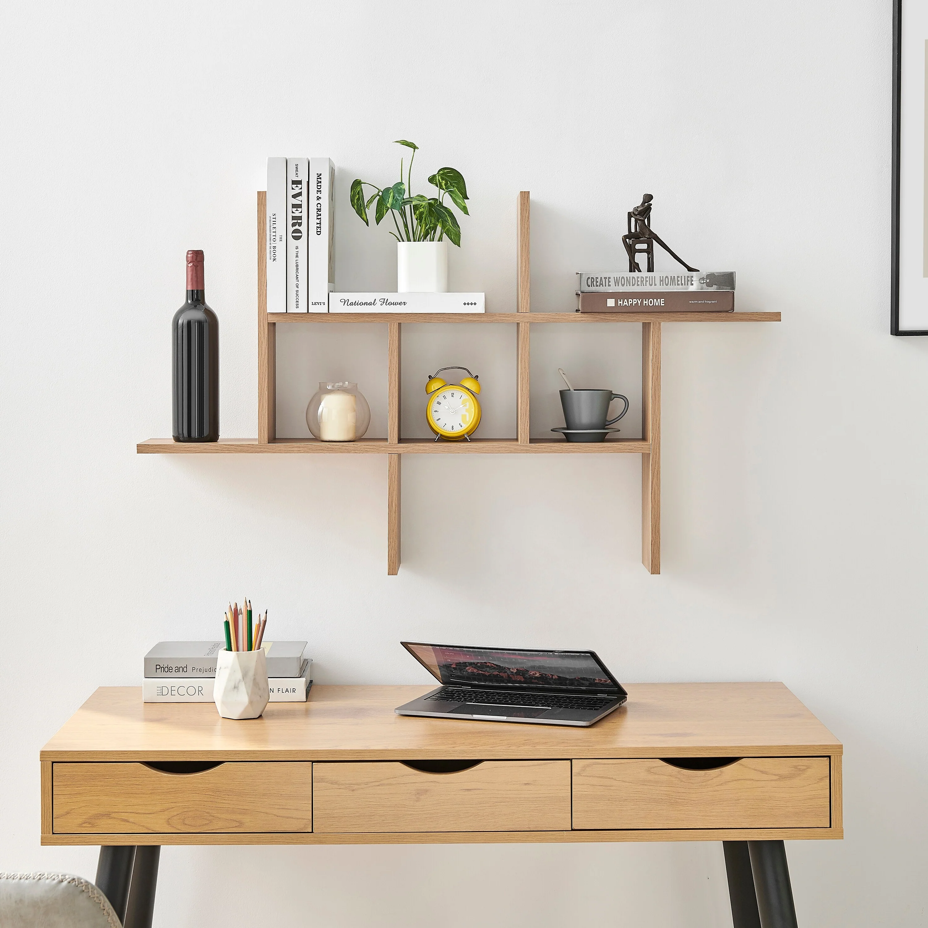 Cantilever Floating Wall Shelf, Modern Decorative Display Shelf for Living Room, Bedroom and Home Storage - Image 3