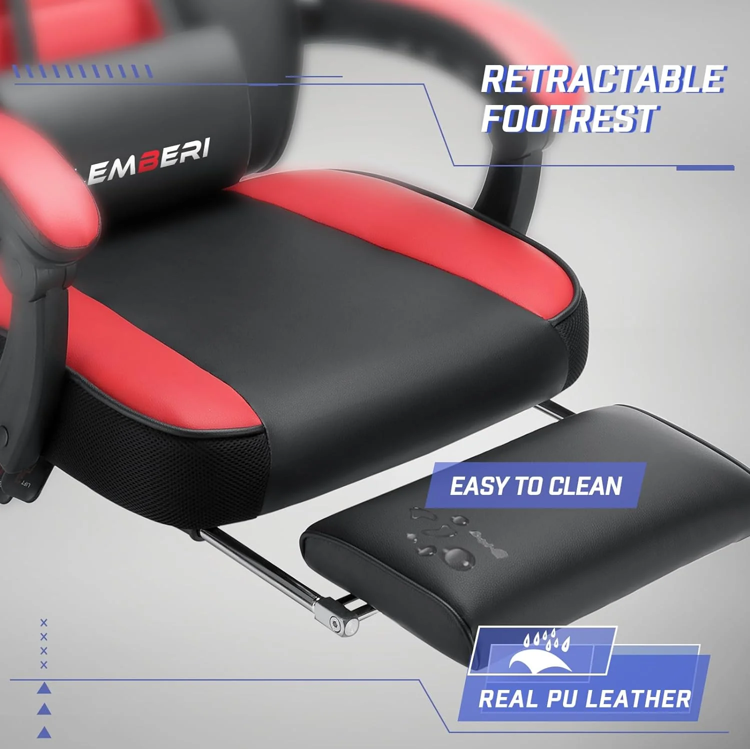 Big and Tall Gaming Chair with Footrest, 400 LB Capacity Ergonomic Video Game Chair for Home and Gaming - Image 7