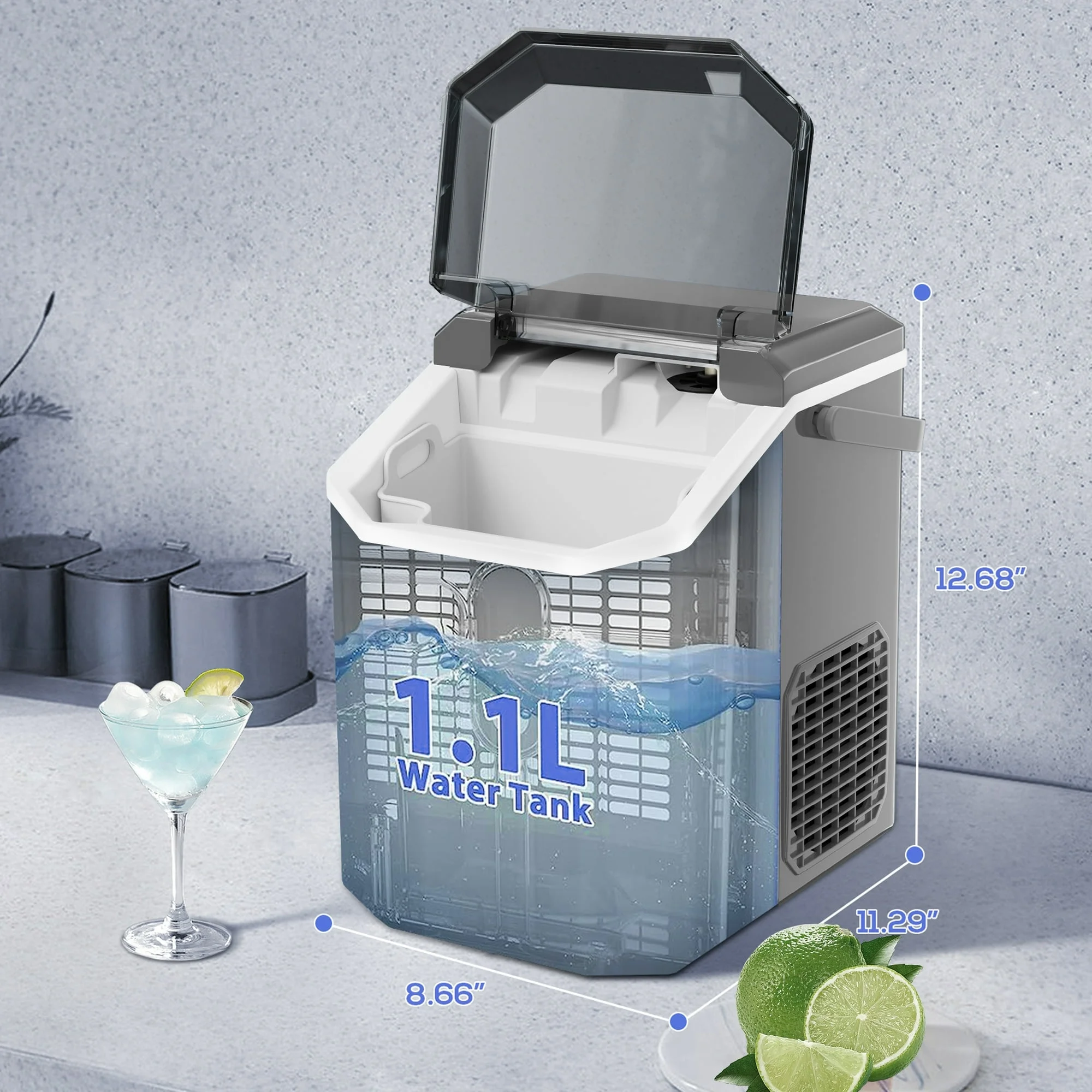 LHRIVER Countertop Nugget Ice Maker, 35Lbs/24H, Soft Chewable Ice, Ice Scoop, Self-Cleaning, White - Image 15