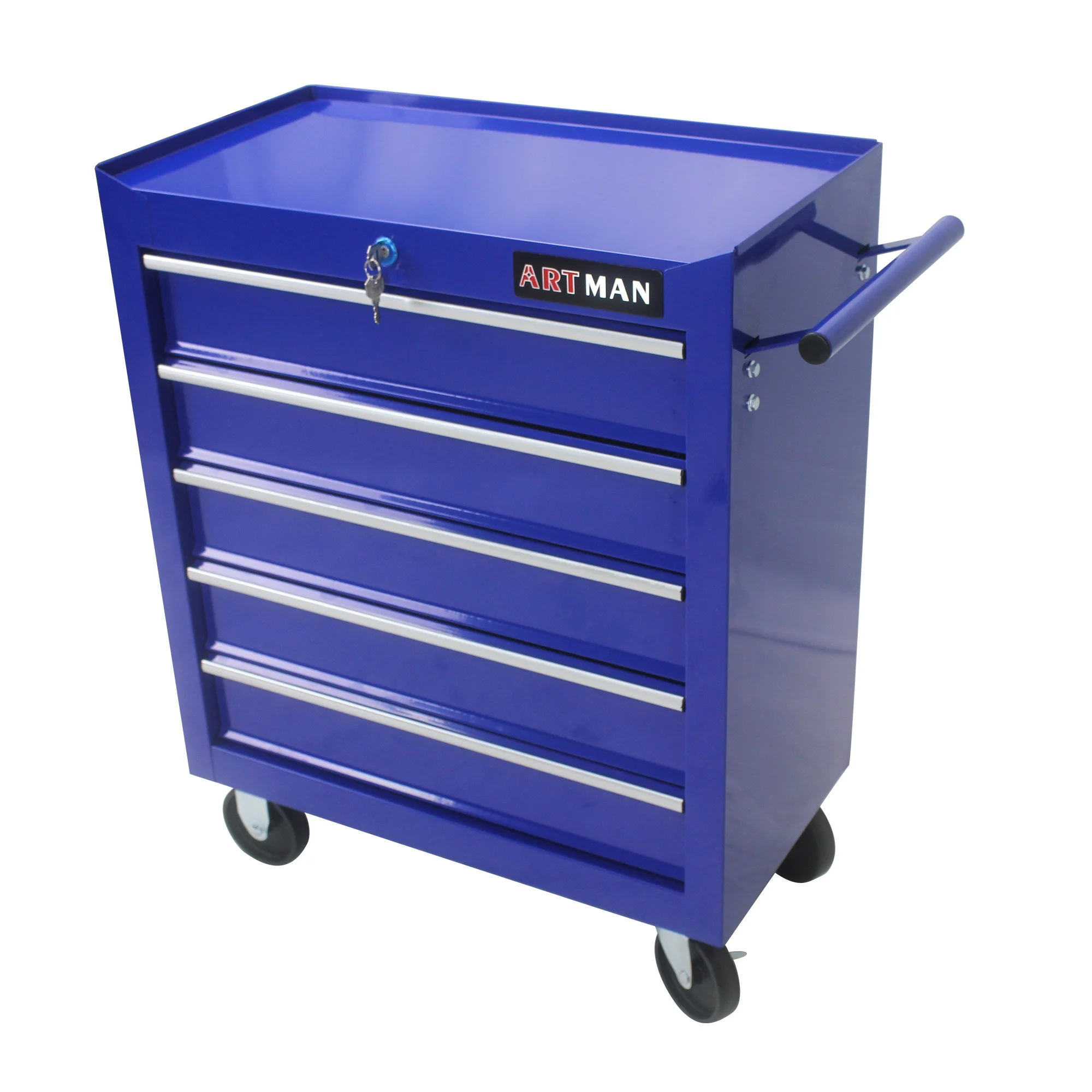 5-Drawer Rolling Tool Chest on Wheels, 24-inch Tool Storage Cabinet with Locking System for Garage Workshop Warehouse Repair Shop, Red - Image 19