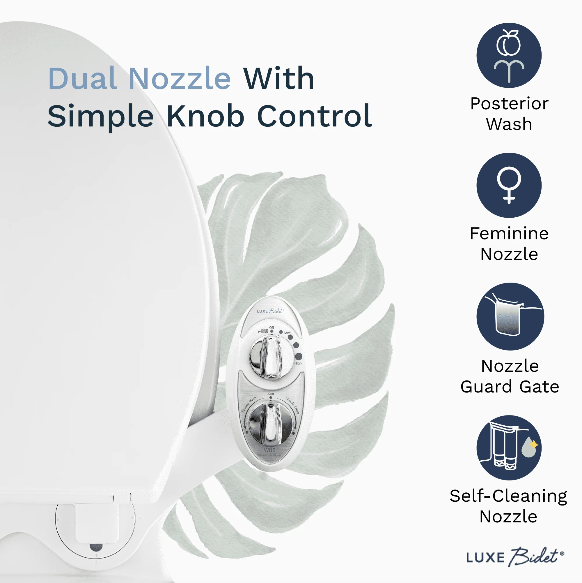 LUXE Bidet W85 Dual-Nozzle Self-Cleaning Bidet Attachment - Image 2