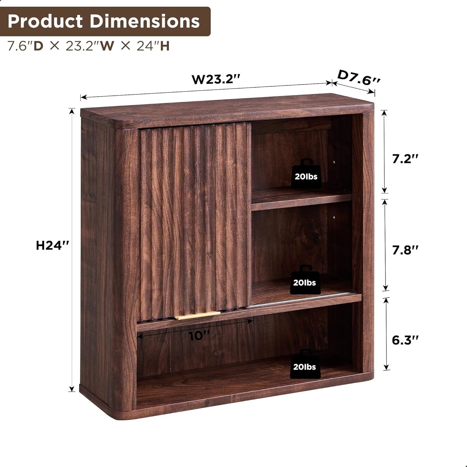 Modern Bathroom Wall Cabinet, Wall Mounted Medicine Storage Organizer with Shelves for Home Organization - Image 10