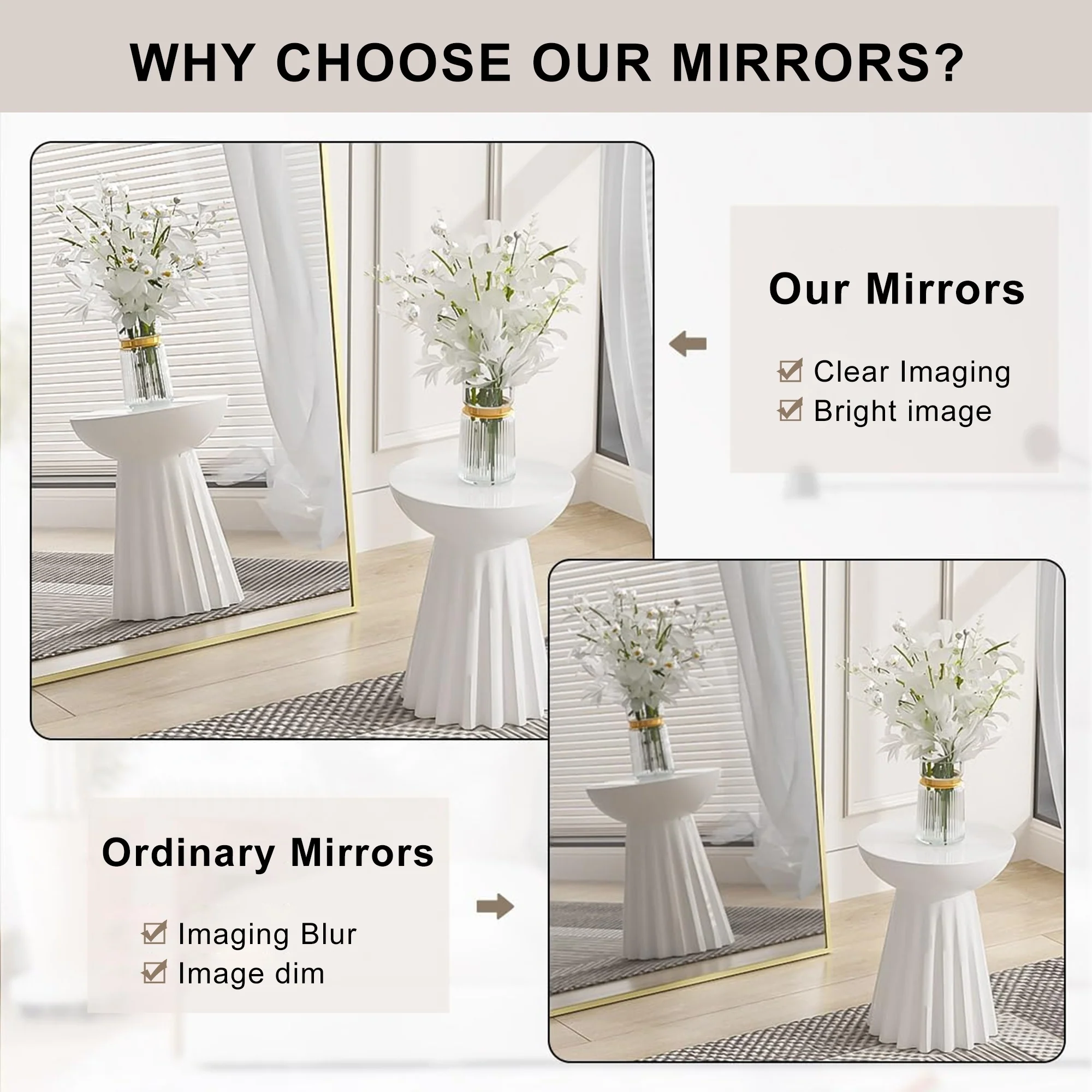 Modern Arched Full Length Floor Mirror, Aluminum Alloy Frame Standing Full Body Mirror - Image 69