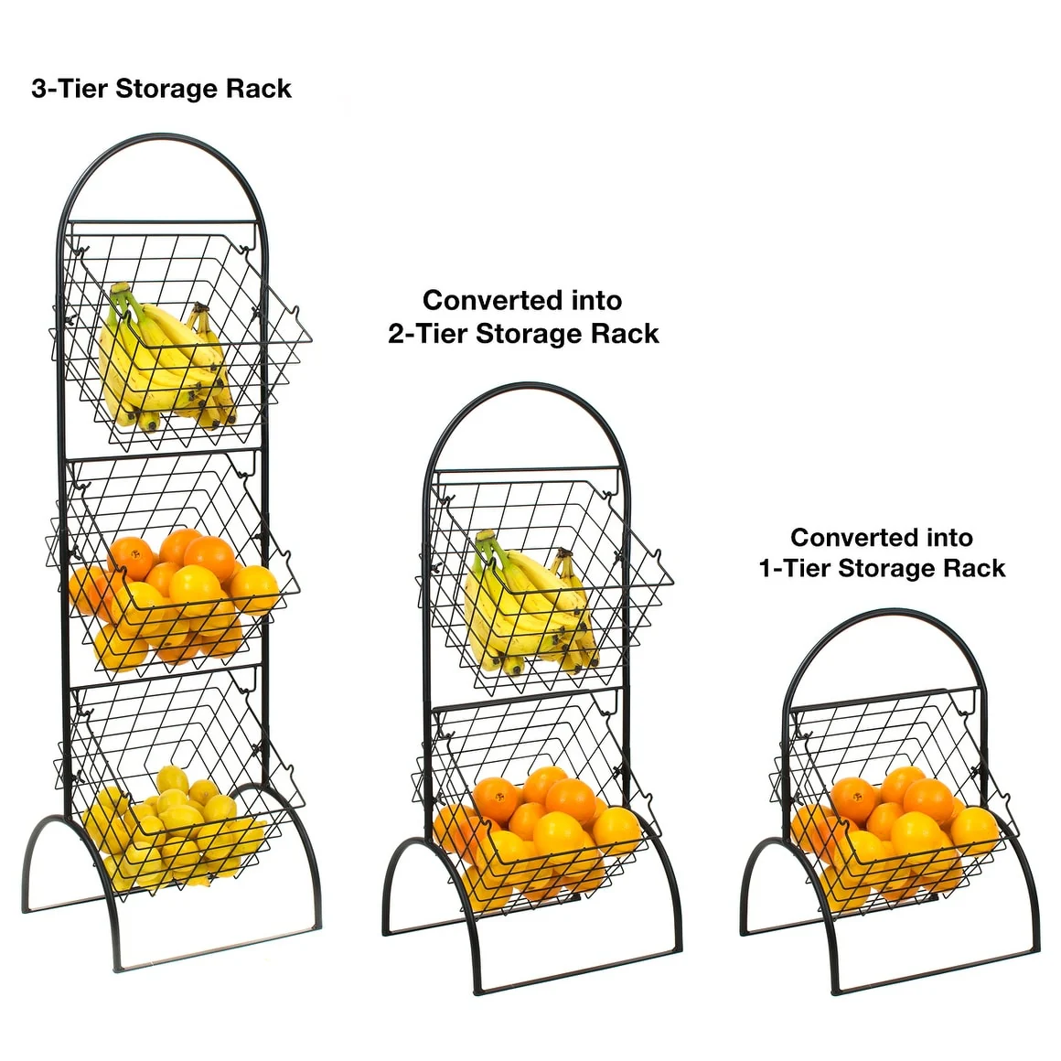 3 Tier Wall Mounted Storage Rack, Multi-Level Floating Shelf Organizer for Kitchen, Bathroom, Bedroom and Home Storage - Image 4