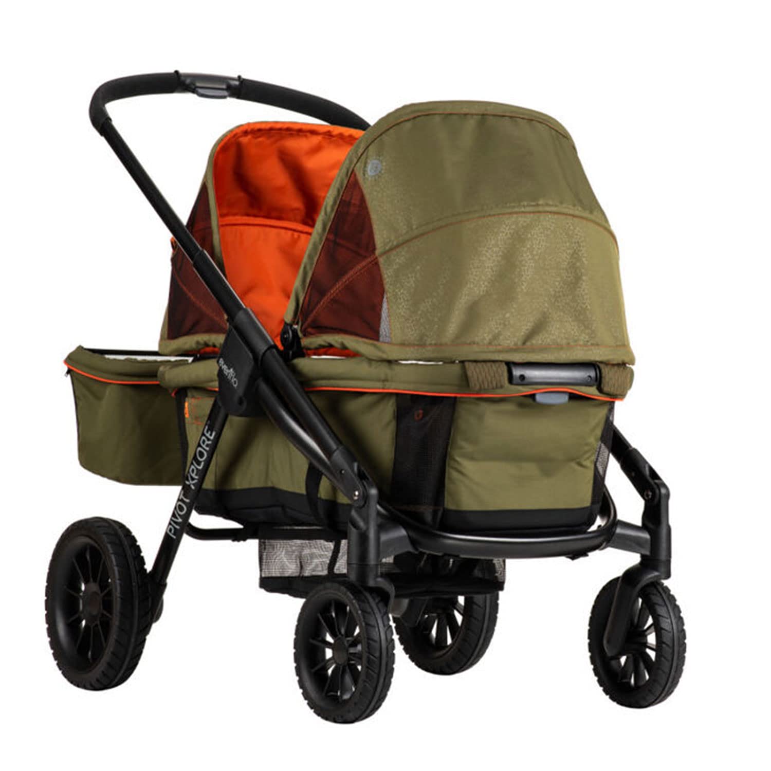 2-in-1 All-Terrain Baby Stroller Wagon with Canopy and Storage - Gray - Image 32