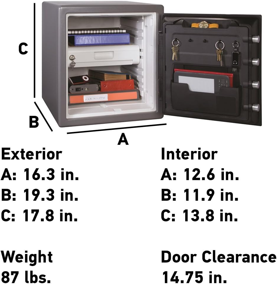 1.23 Cu Ft Waterproof and Fireproof Digital Safe Box, Alloy Steel Security Safe for Home and Office - Image 2