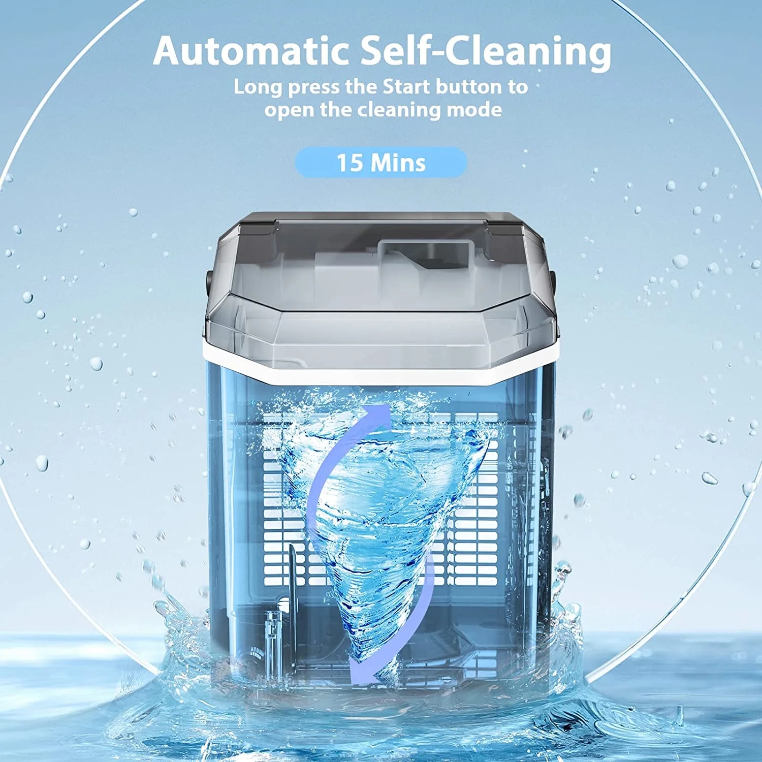 LHRIVER Countertop Nugget Ice Maker, 35Lbs/24H, Soft Chewable Ice, Ice Scoop, Self-Cleaning, White - Image 19