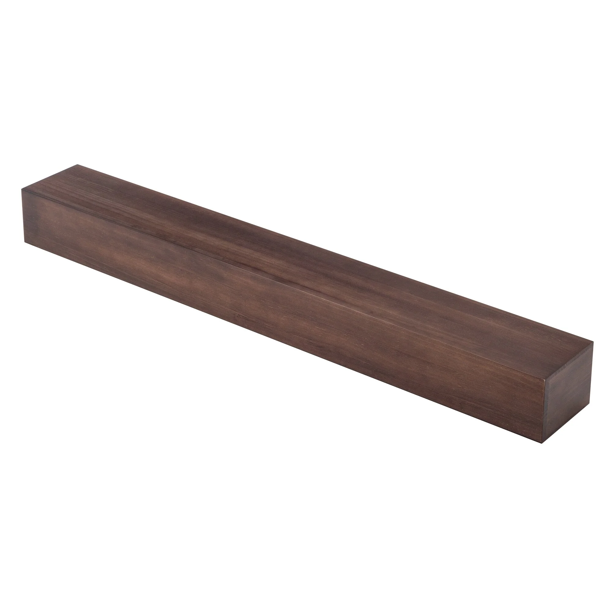 72 Inch Solid Pine Fireplace Mantel, Wall Mounted Floating Shelf in Brown - Image 5