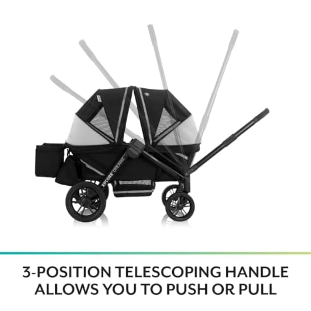 2-in-1 All-Terrain Baby Stroller Wagon with Canopy and Storage - Gray - Image 19