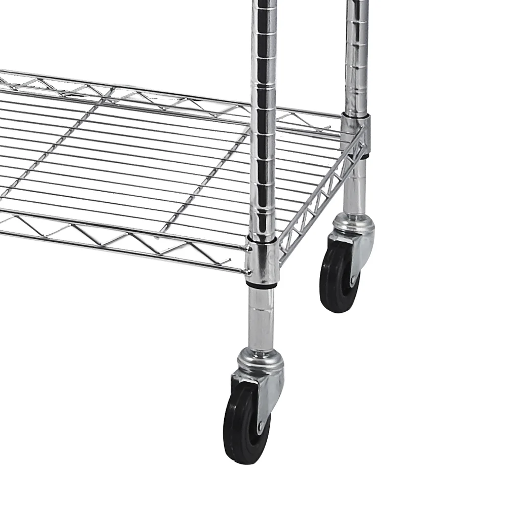 Tcbosik 5-Tier Heavy Duty Metal Storage Rack, NSF Certified Rolling Wire Shelving Unit with Adjustable Shelves for Home Office, Silver - Image 8