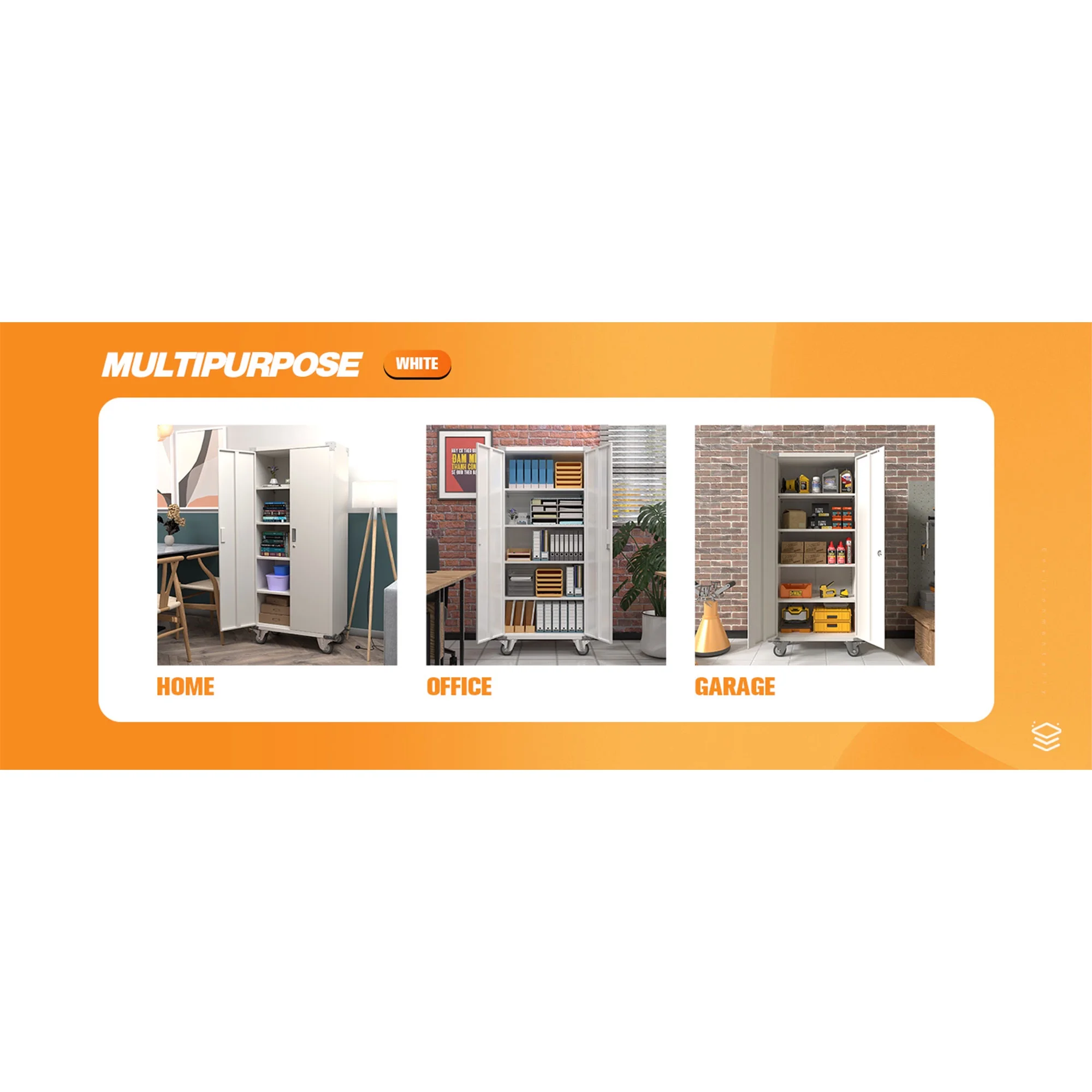 Aobabo 72 Inch Locking Storage Cabinet w/ Adjustable Shelves, Gray - Image 45