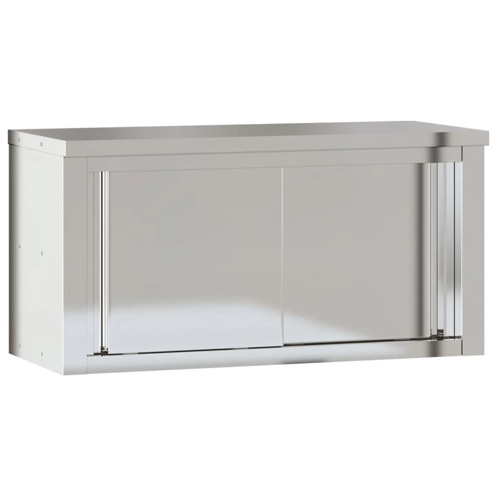 vidaXL Kitchen Wall Cabinet with Shelf Storage Restaurant Stainless Steel - Image 27
