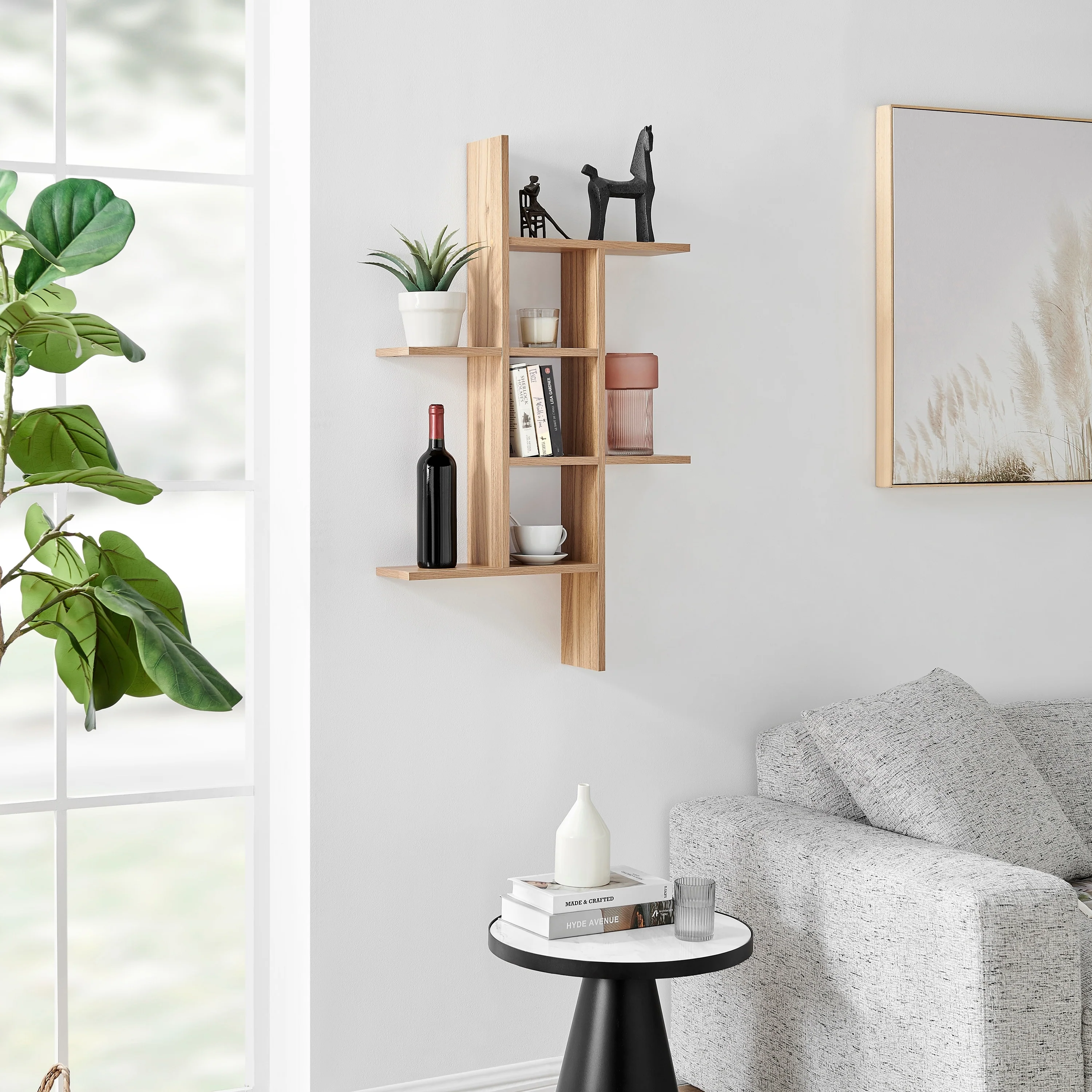 Cantilever Floating Wall Shelf, Modern Decorative Display Shelf for Living Room, Bedroom and Home Storage - Image 21