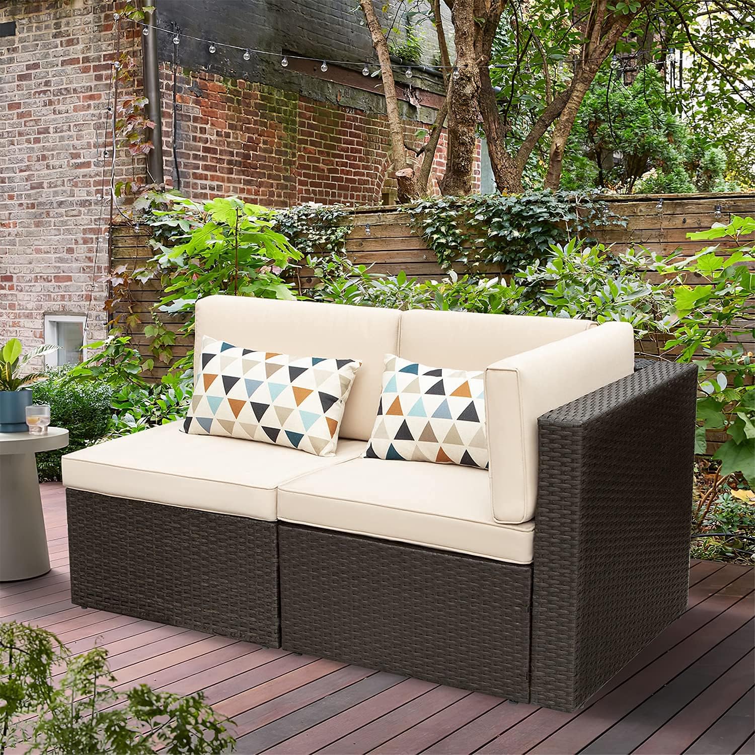 5-Piece All-Weather Patio Furniture Set with Cushions, Outdoor Wicker Conversation Sofa Set for Garden, Deck & Backyard - Image 29