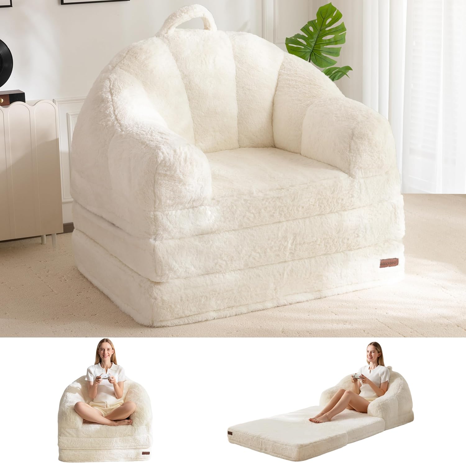Folding Sofa Bed, 2 in 1 Convertible Sofa to Lounger - Image 7