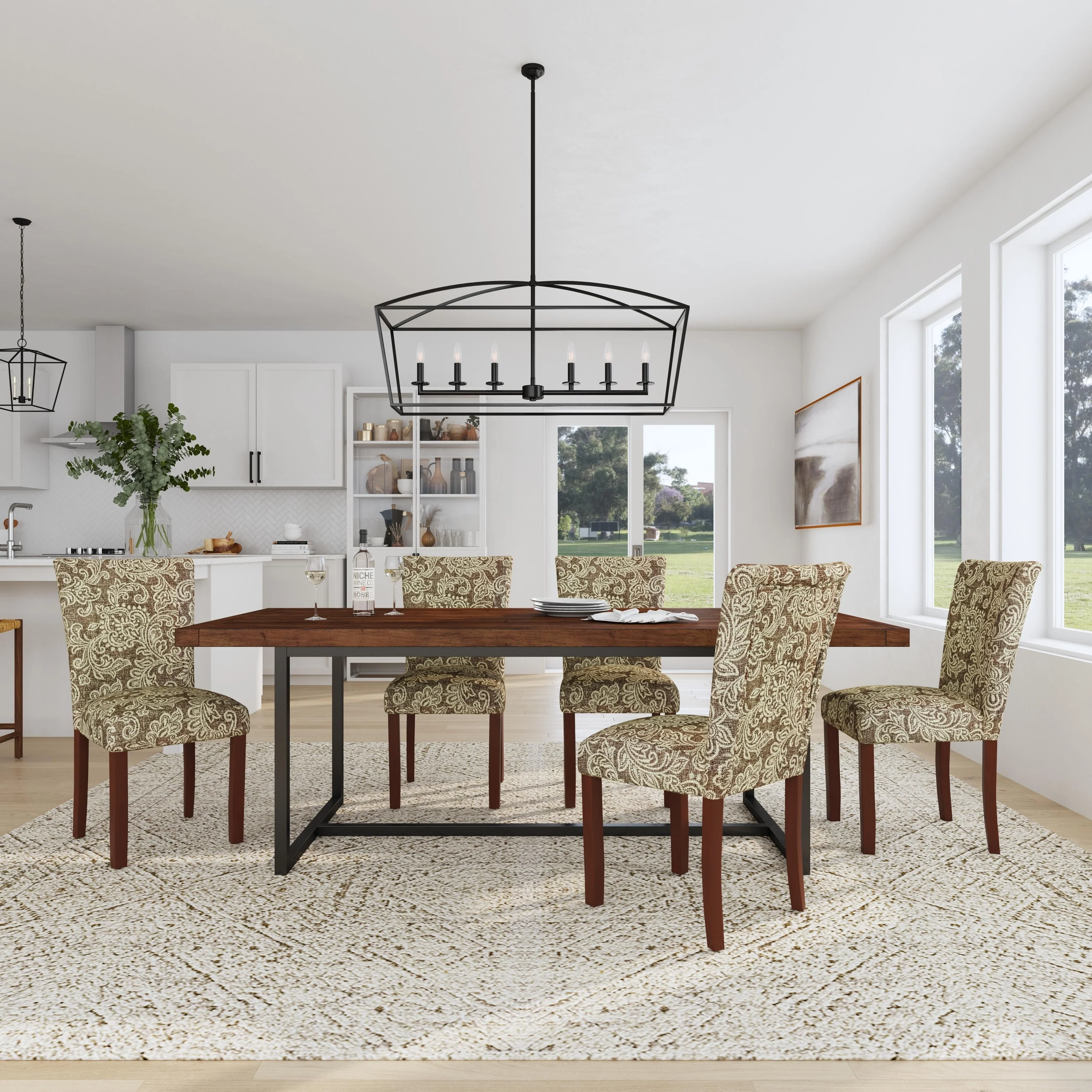 Set of 2 Upholstered Medallion Dining Chairs, Comfortable Parsons Style Chairs for Kitchen and Dining Room - Image 49